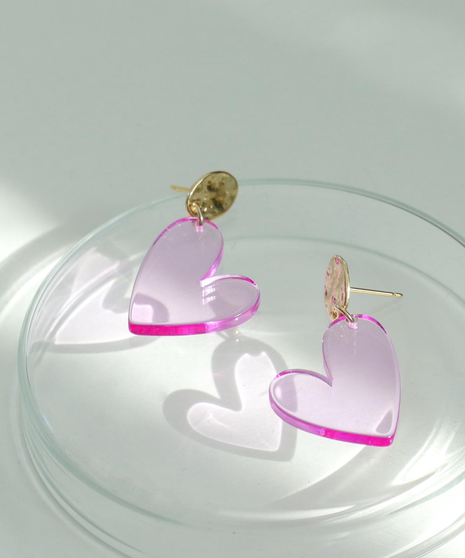 クリアハートピアス