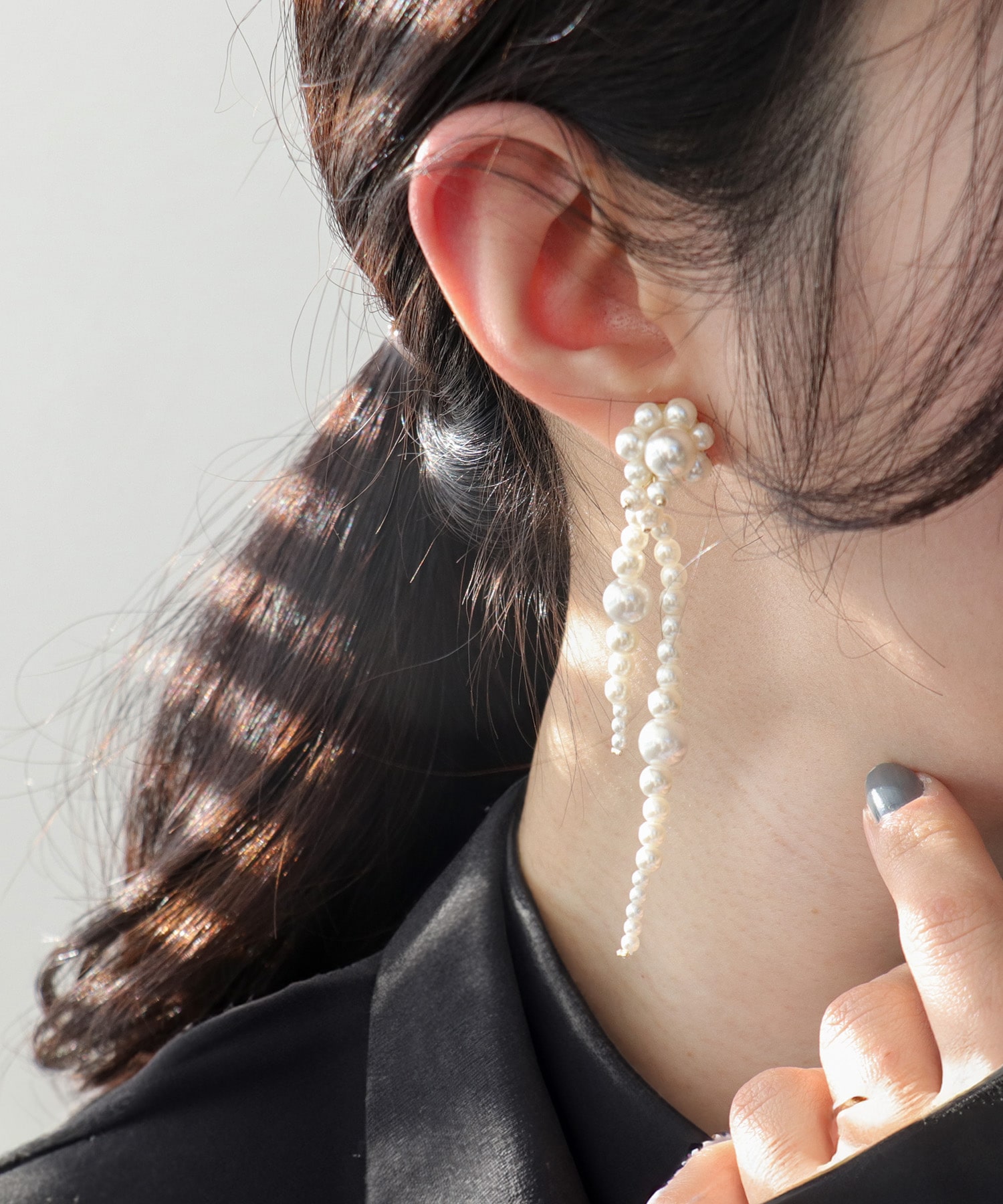 デコパールロングピアス