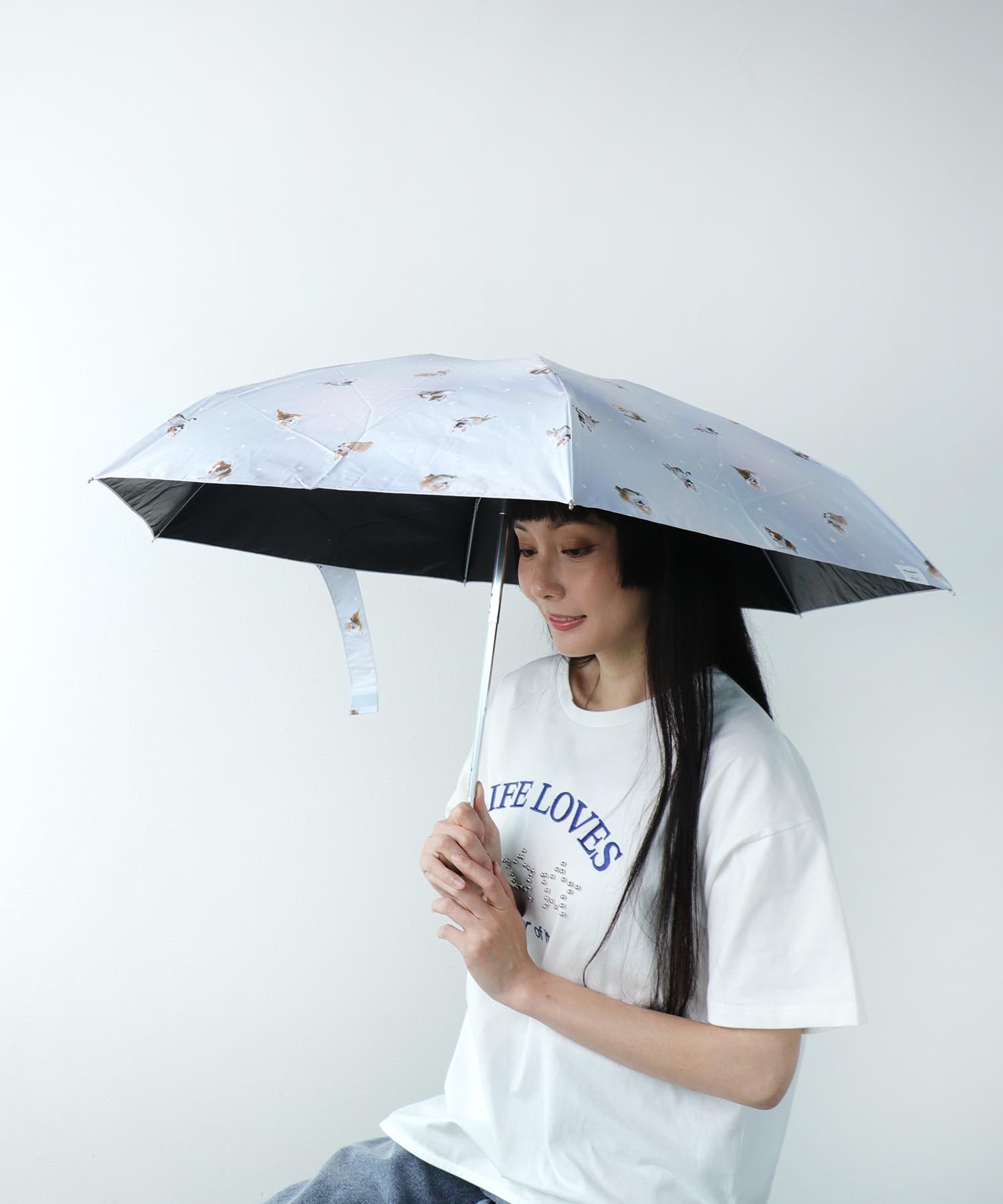 【飛行犬 × Wpc.】 ≪晴雨兼用＆遮光≫宇宙飛行犬アンブレラmini