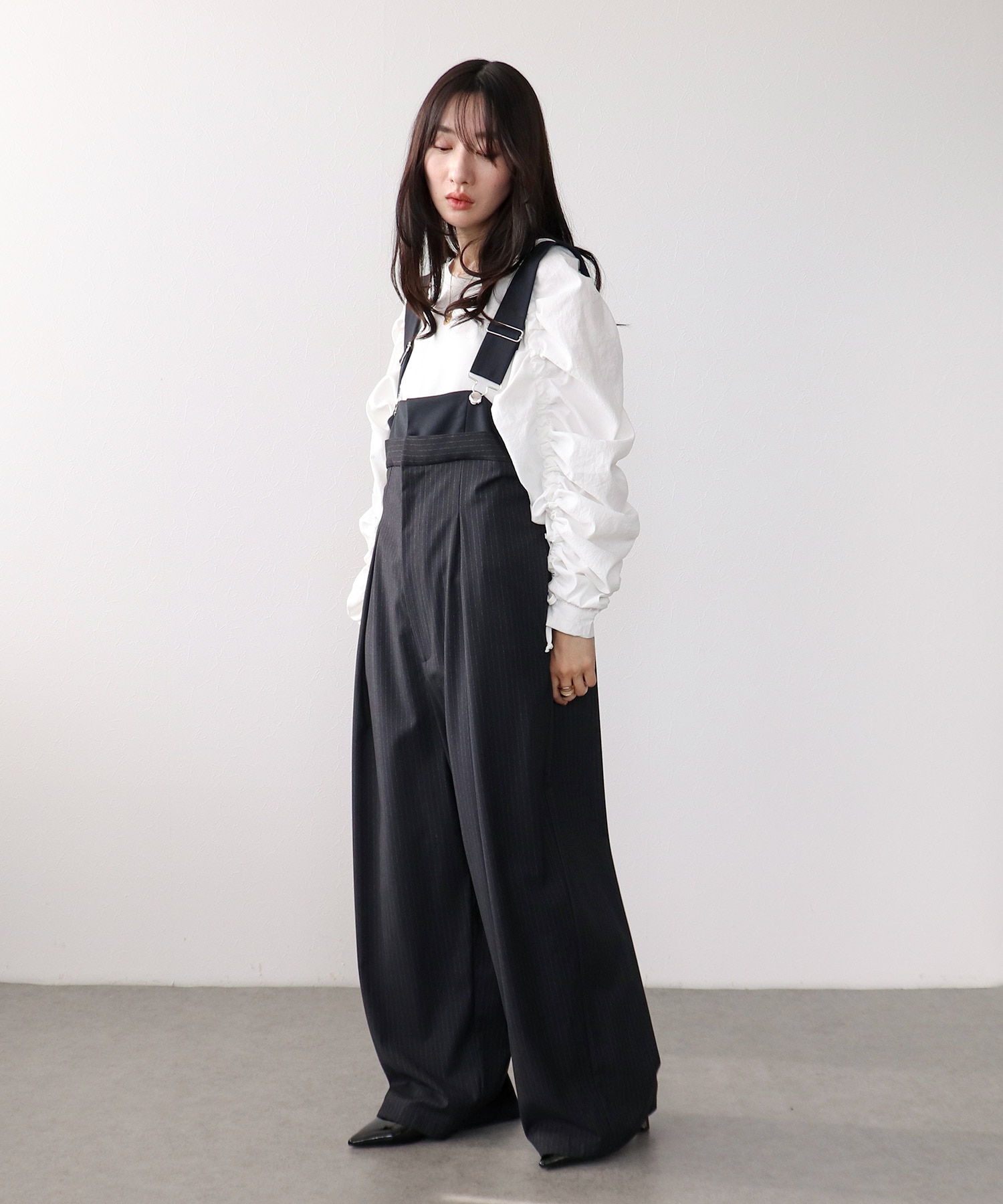 ピンストライプサロペット