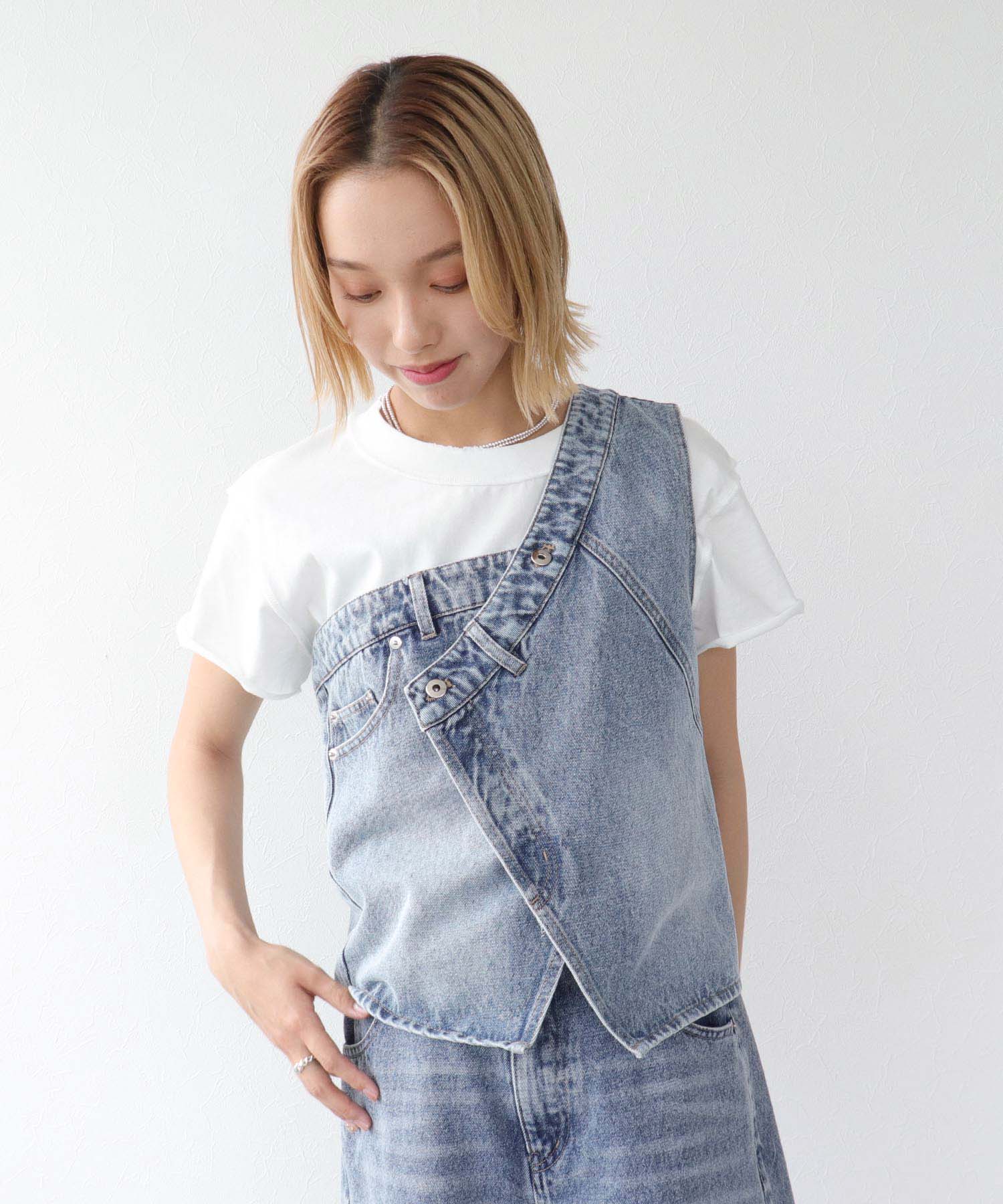 《WEB先行発売》リメイク風デニムビスチェ