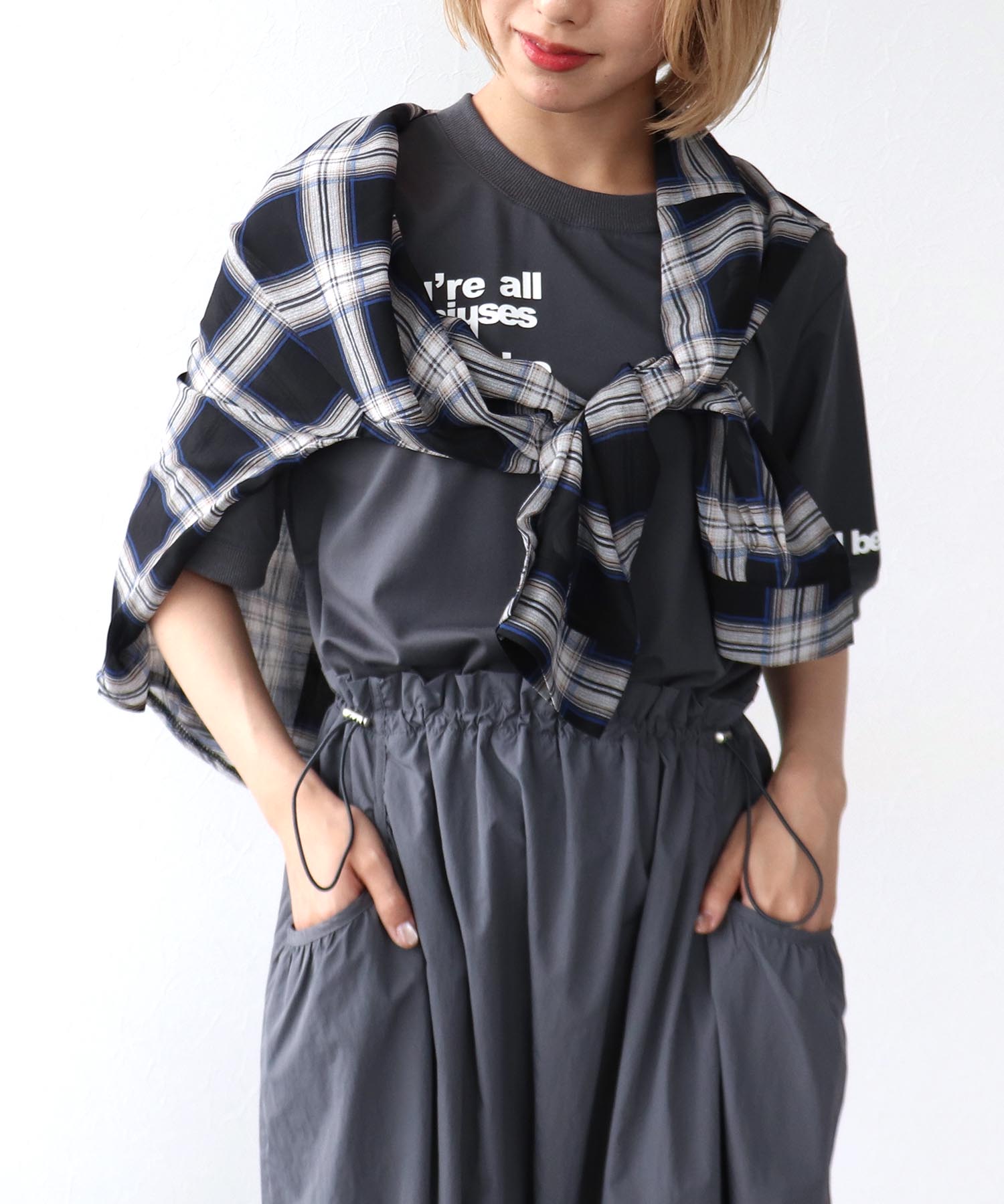 チェック柄シャツ