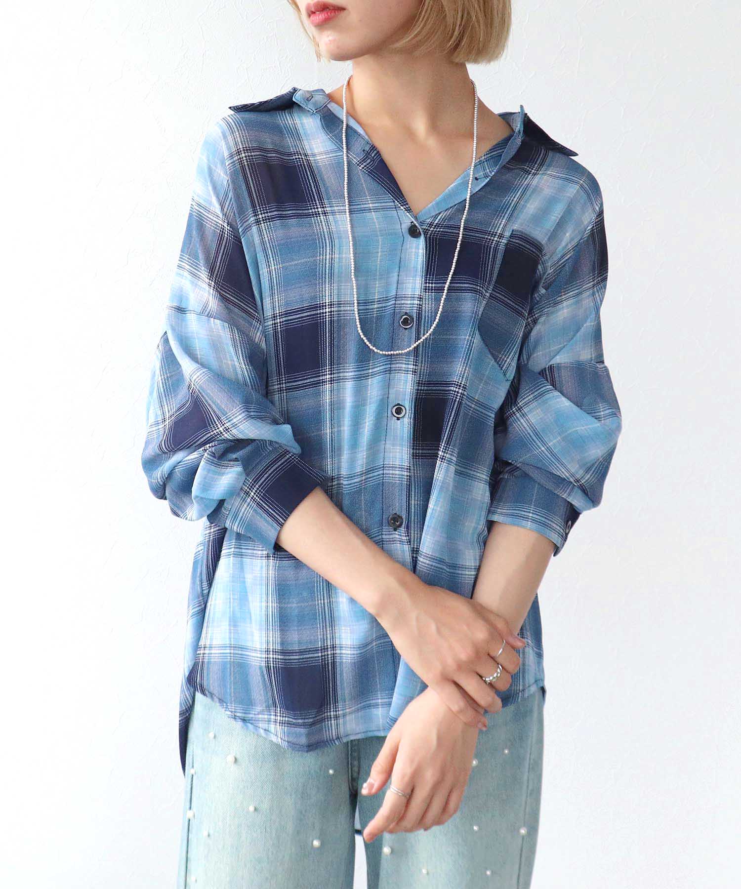 チェック柄シャツ