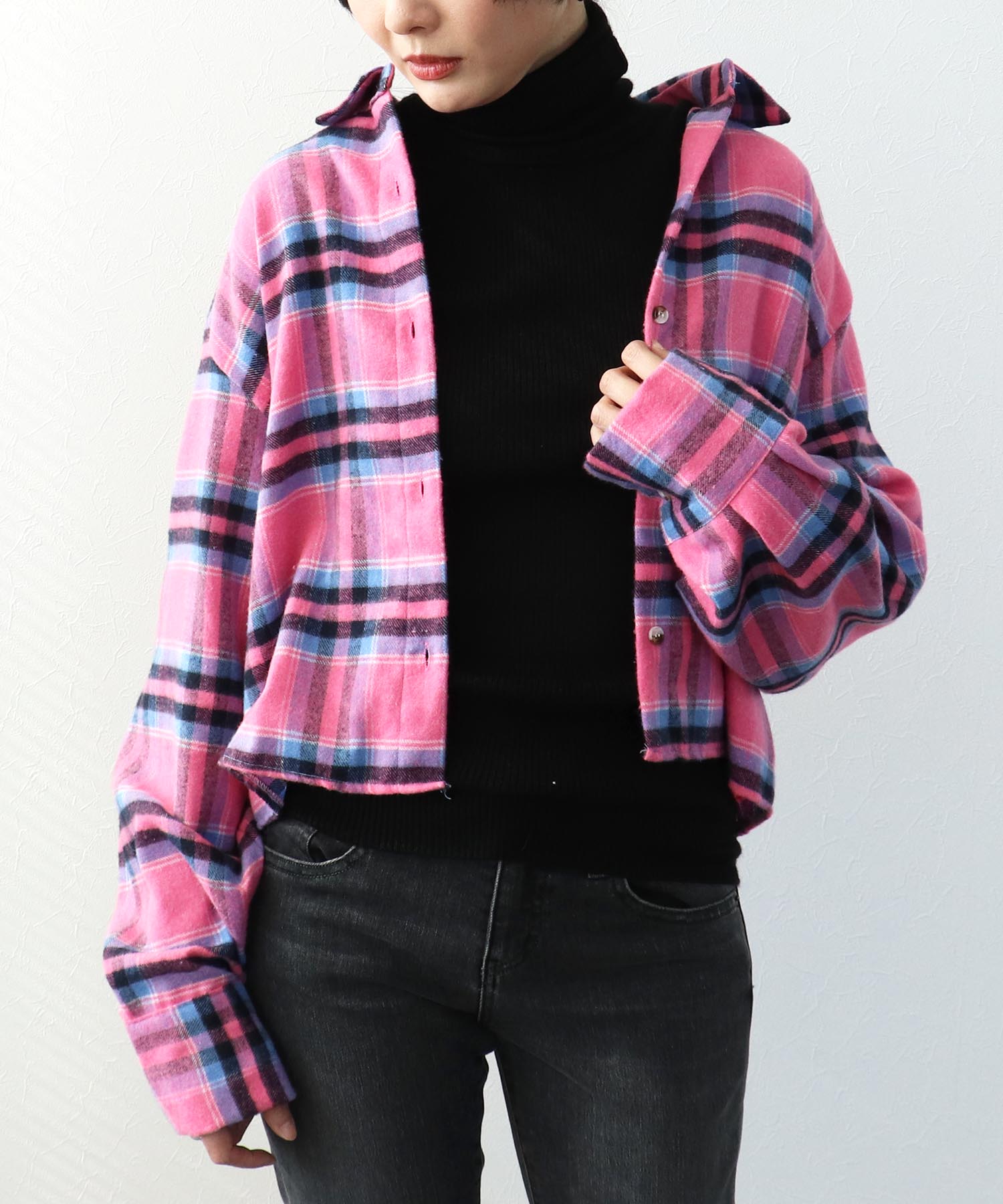 マドラスチェック柄シャツ