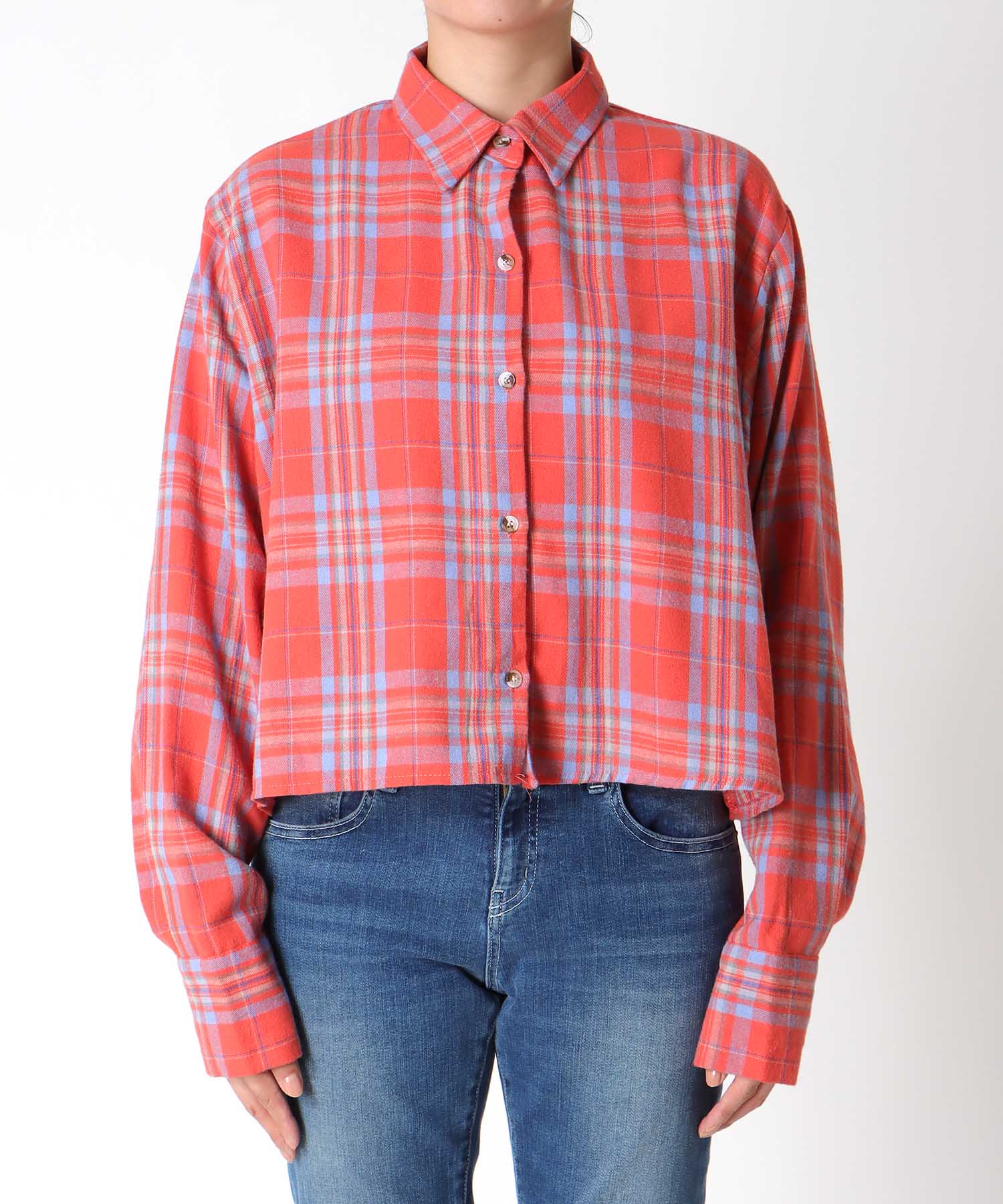 タータンチェック柄シャツ