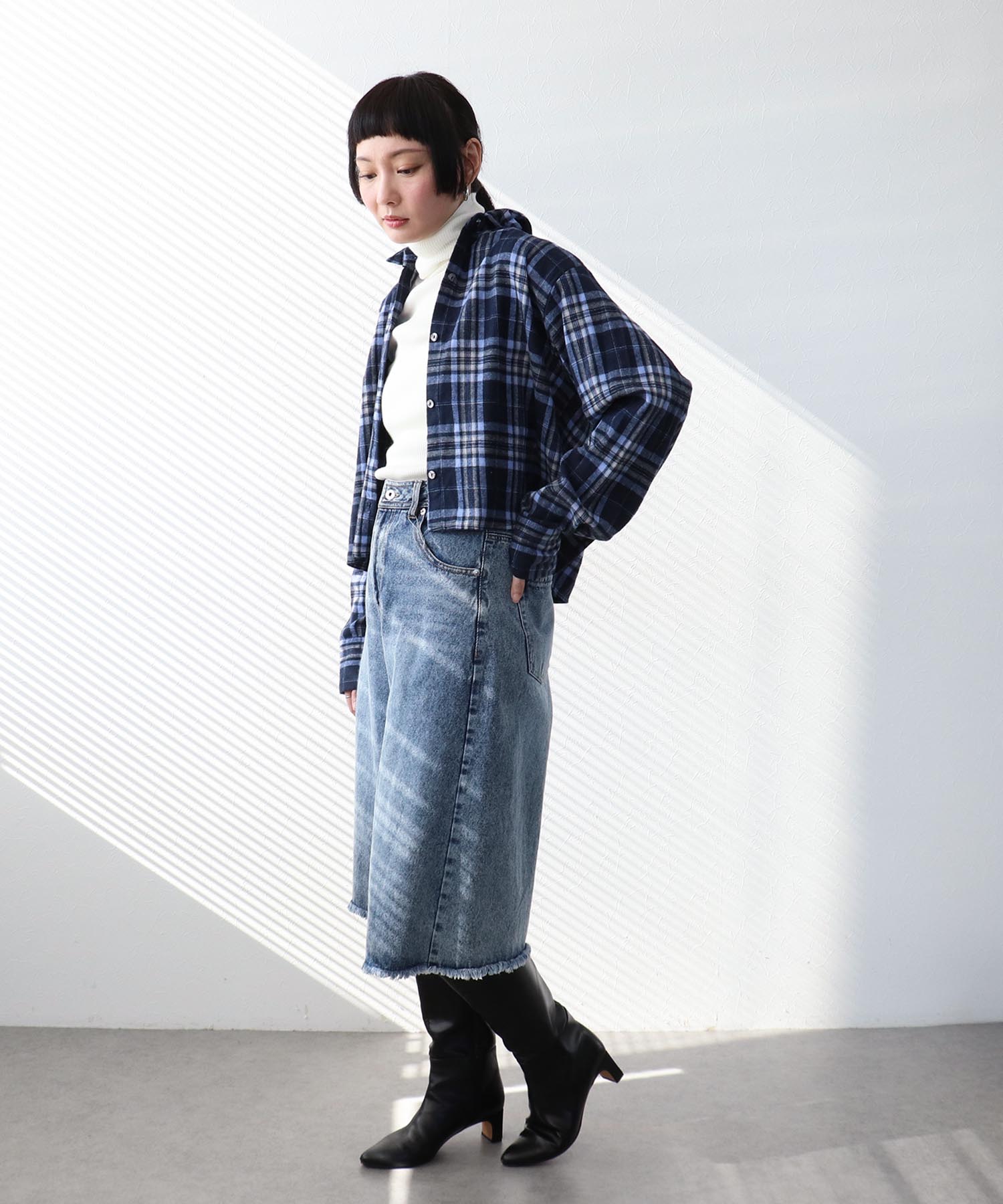 タータンチェック柄シャツ