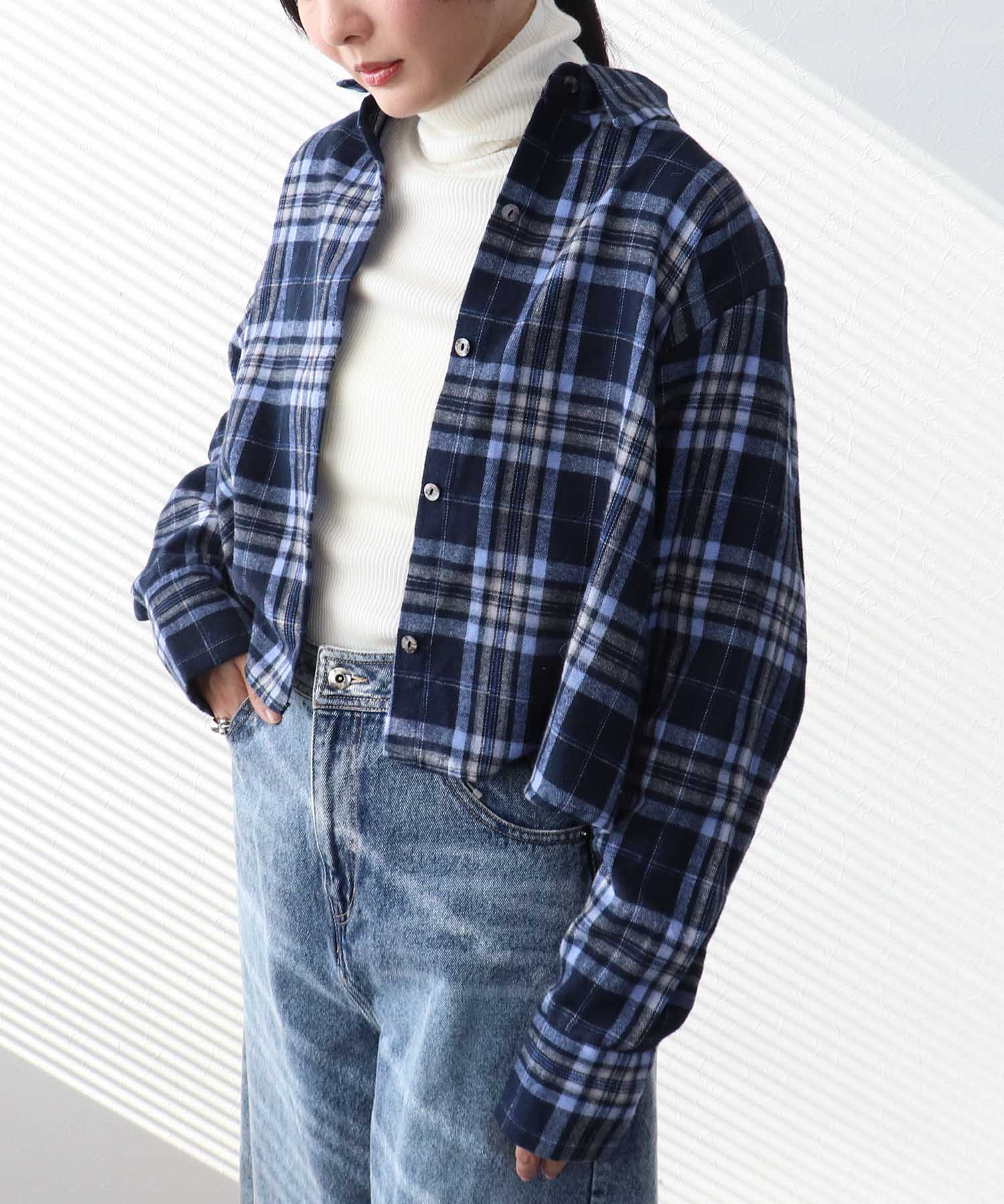 タータンチェック柄シャツ