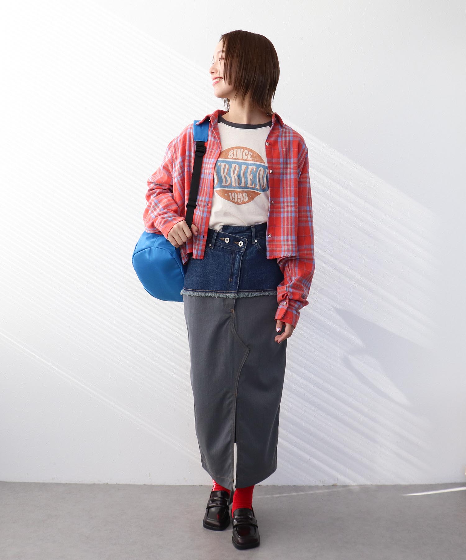 タータンチェック柄シャツ