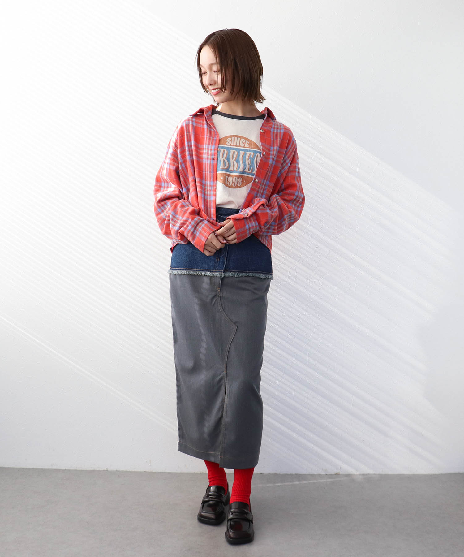 タータンチェック柄シャツ