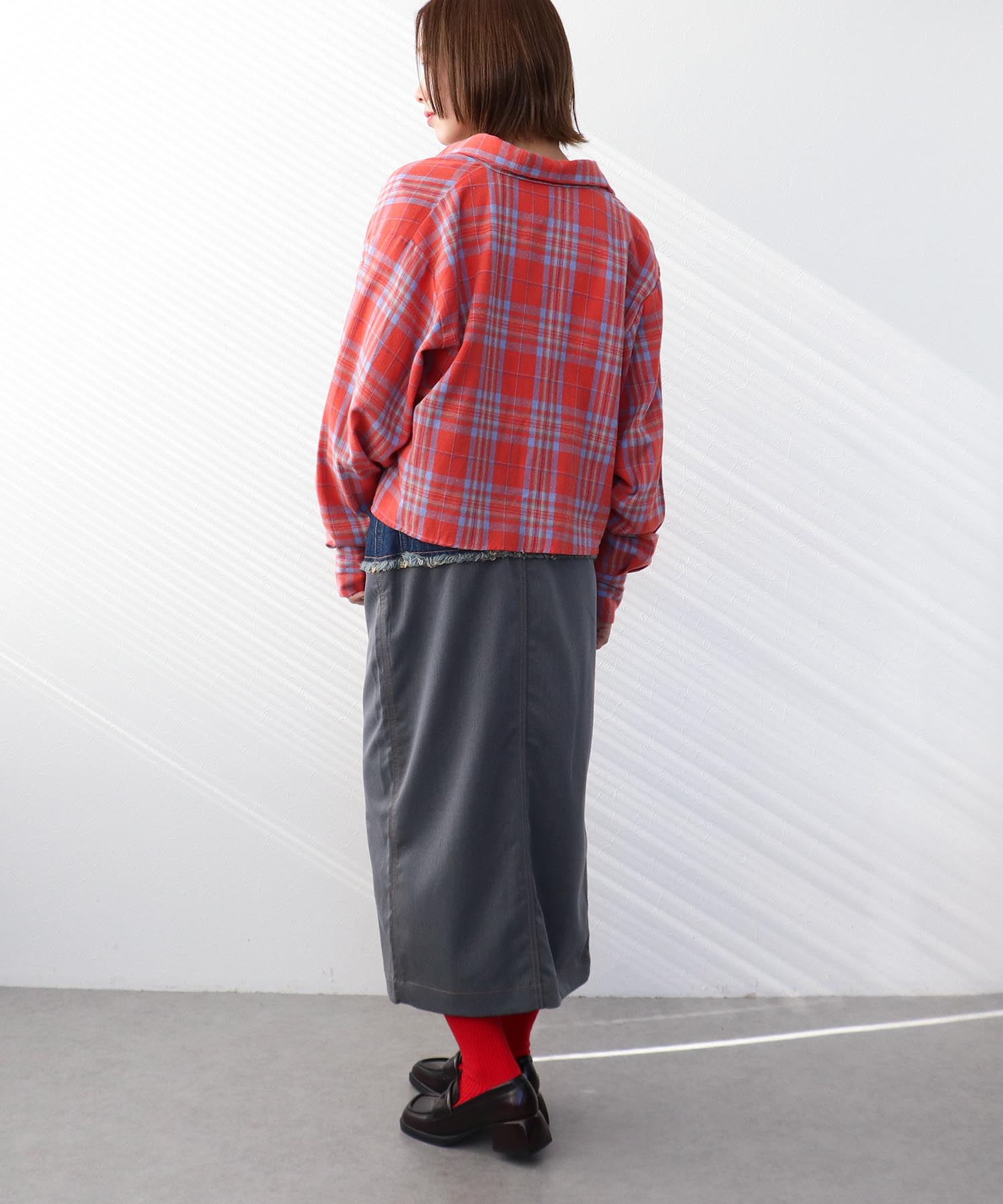 タータンチェック柄シャツ