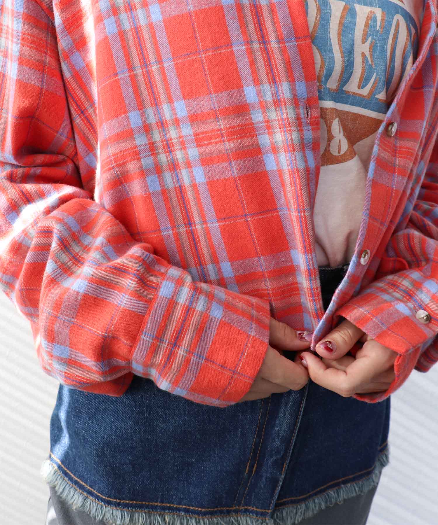 タータンチェック柄シャツ