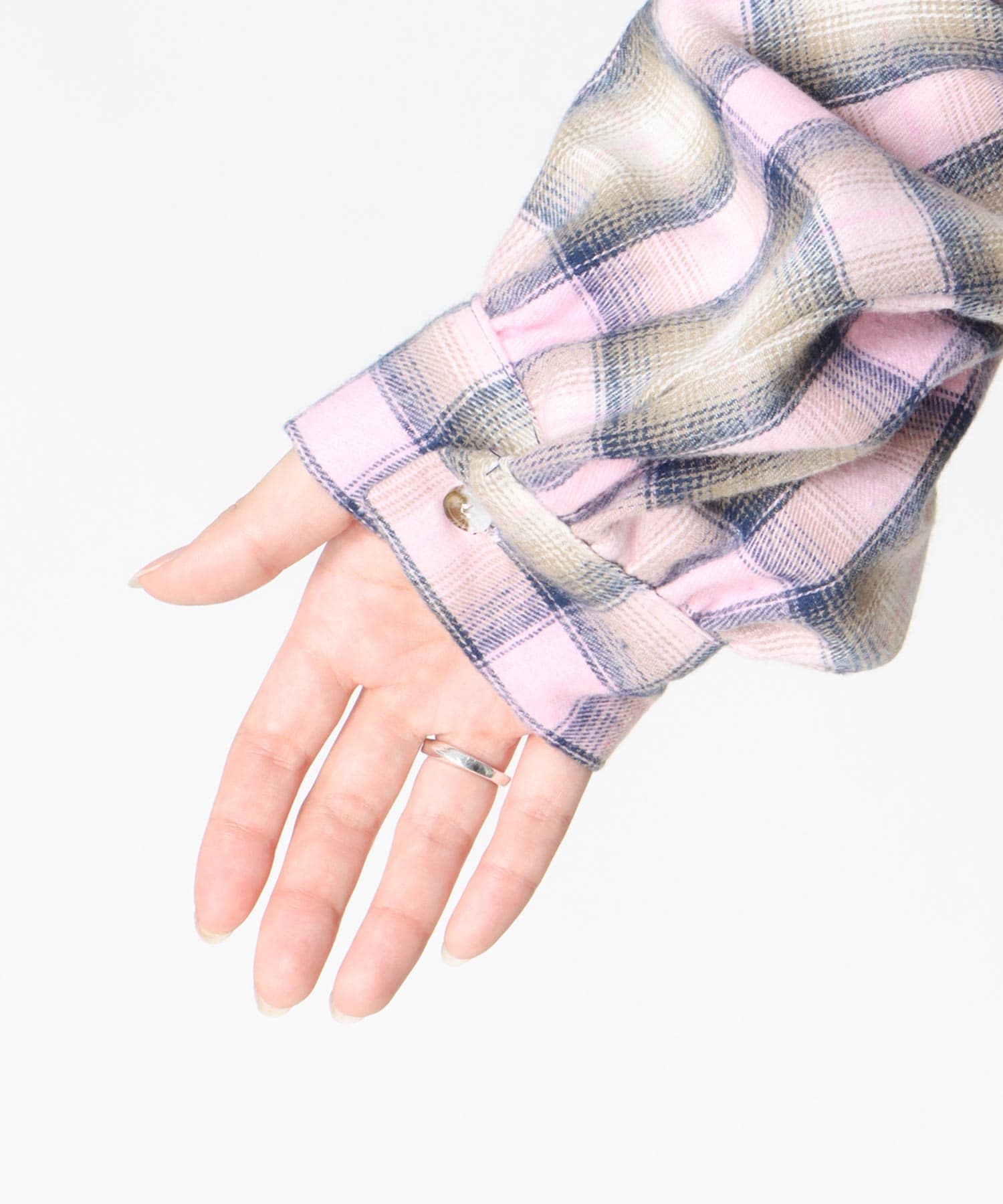 グラデチェック柄シャツ