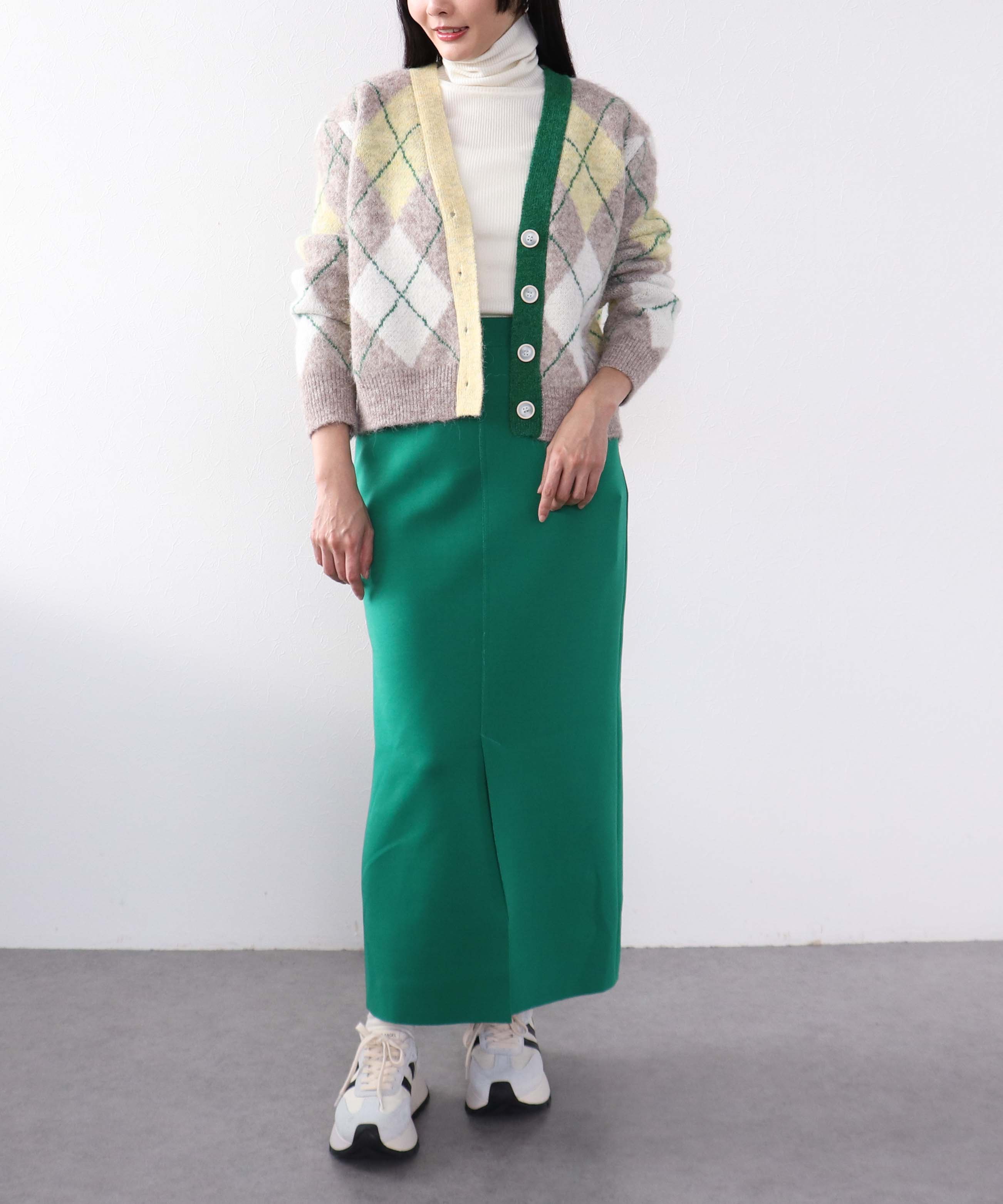 アーガイル柄カーディガン