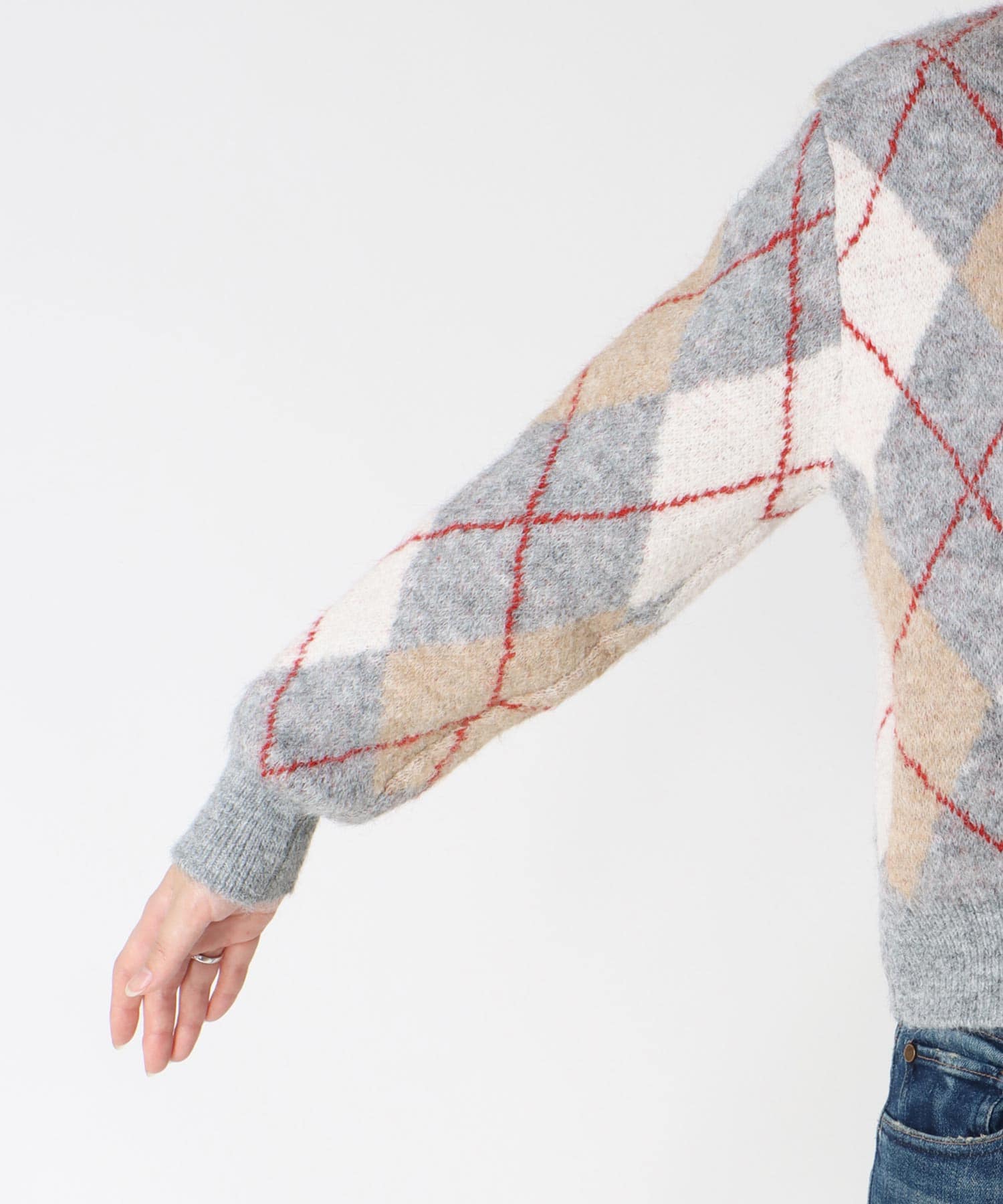 アーガイル柄カーディガン