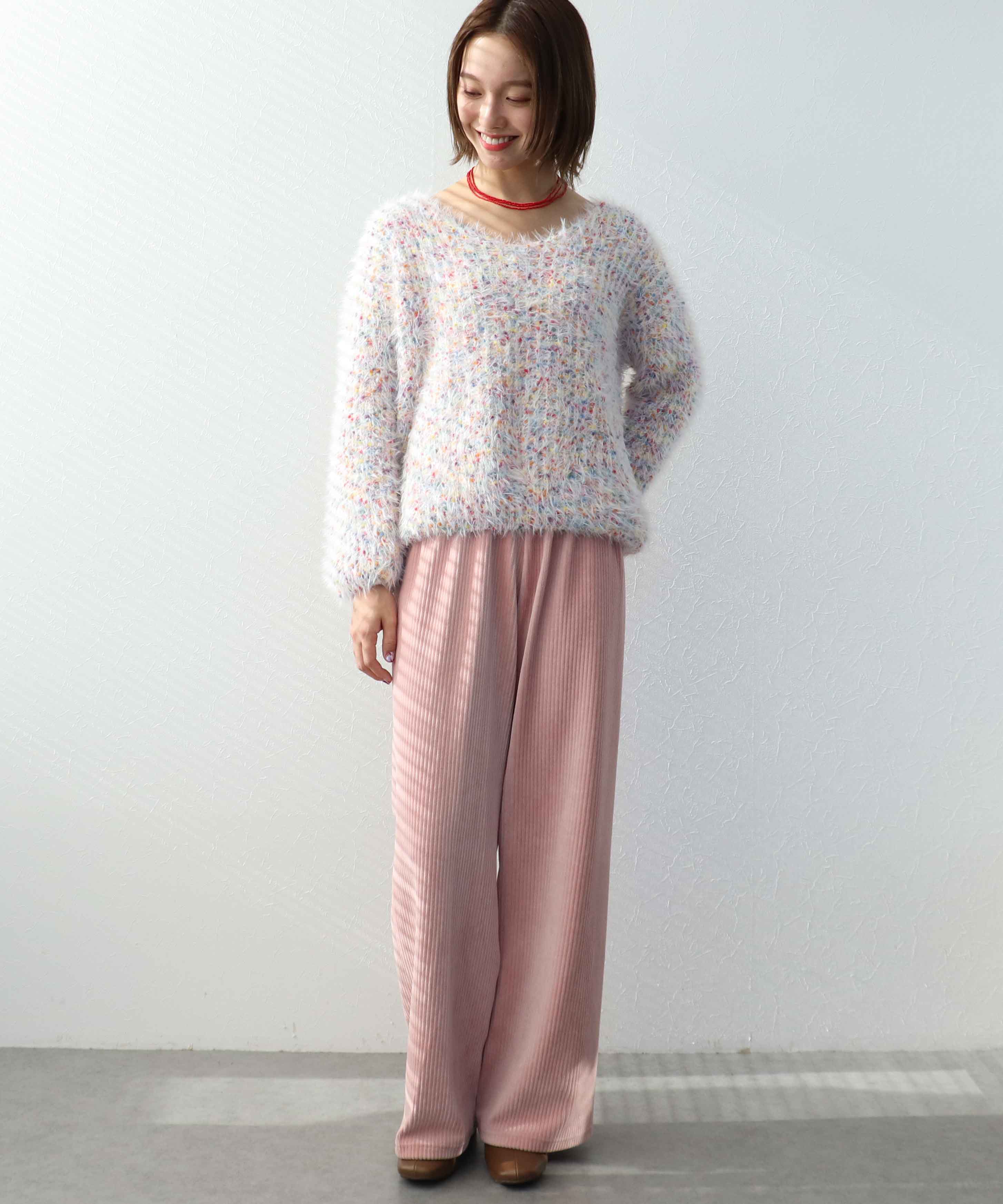 ポコポコMIXヤーンニットプルオーバー