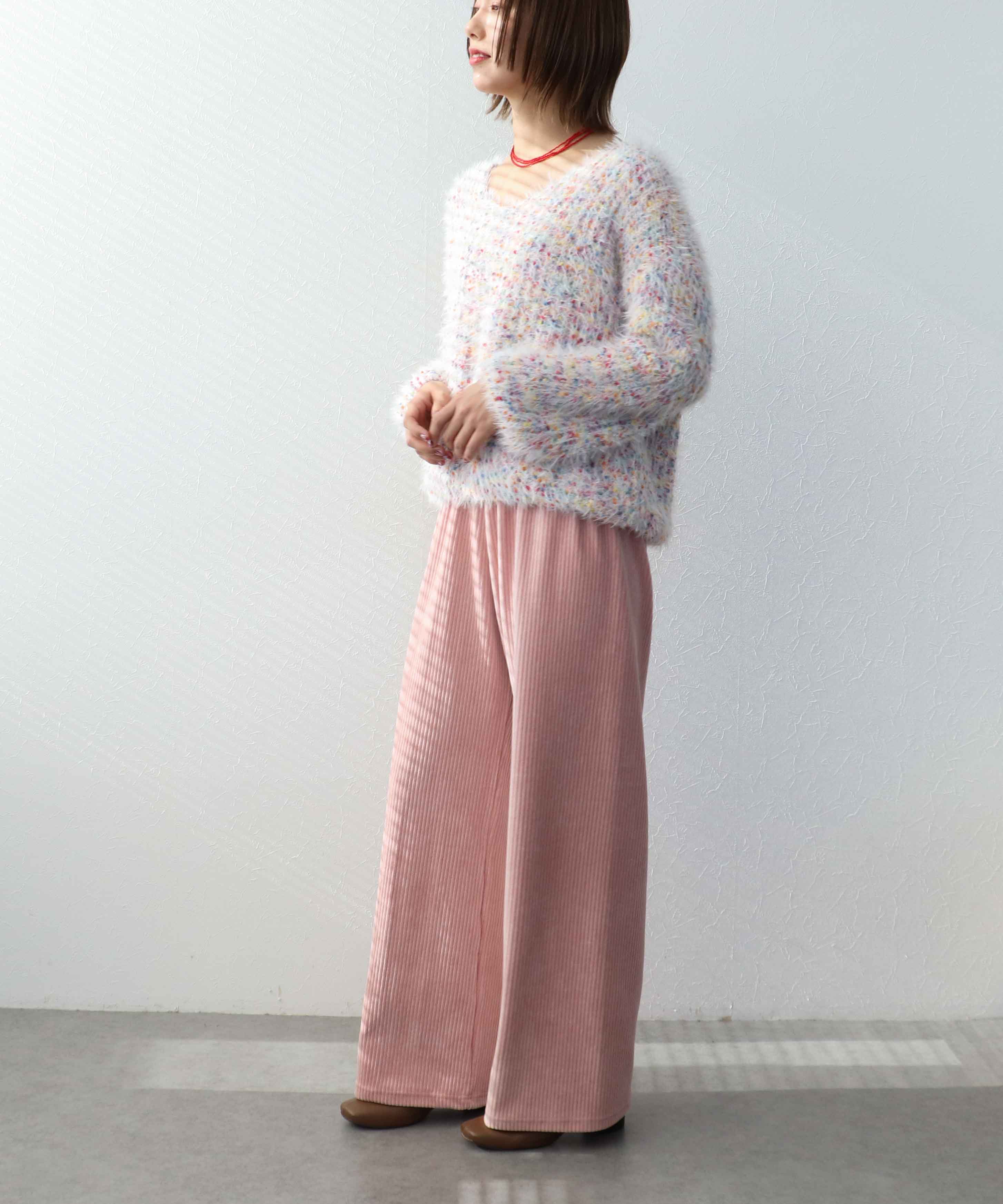 ポコポコMIXヤーンニットプルオーバー