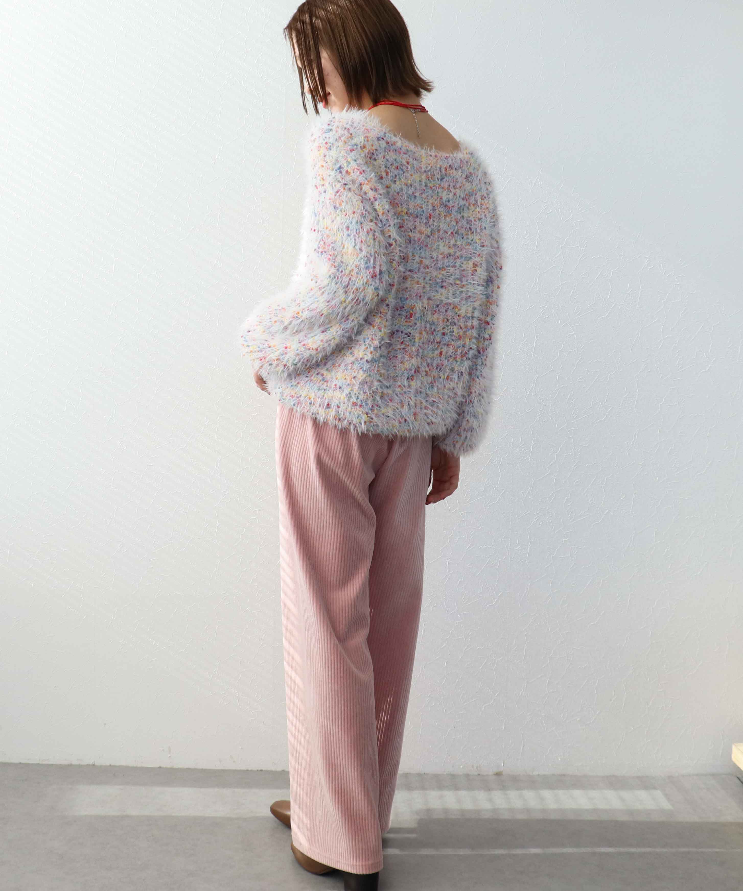 ポコポコMIXヤーンニットプルオーバー