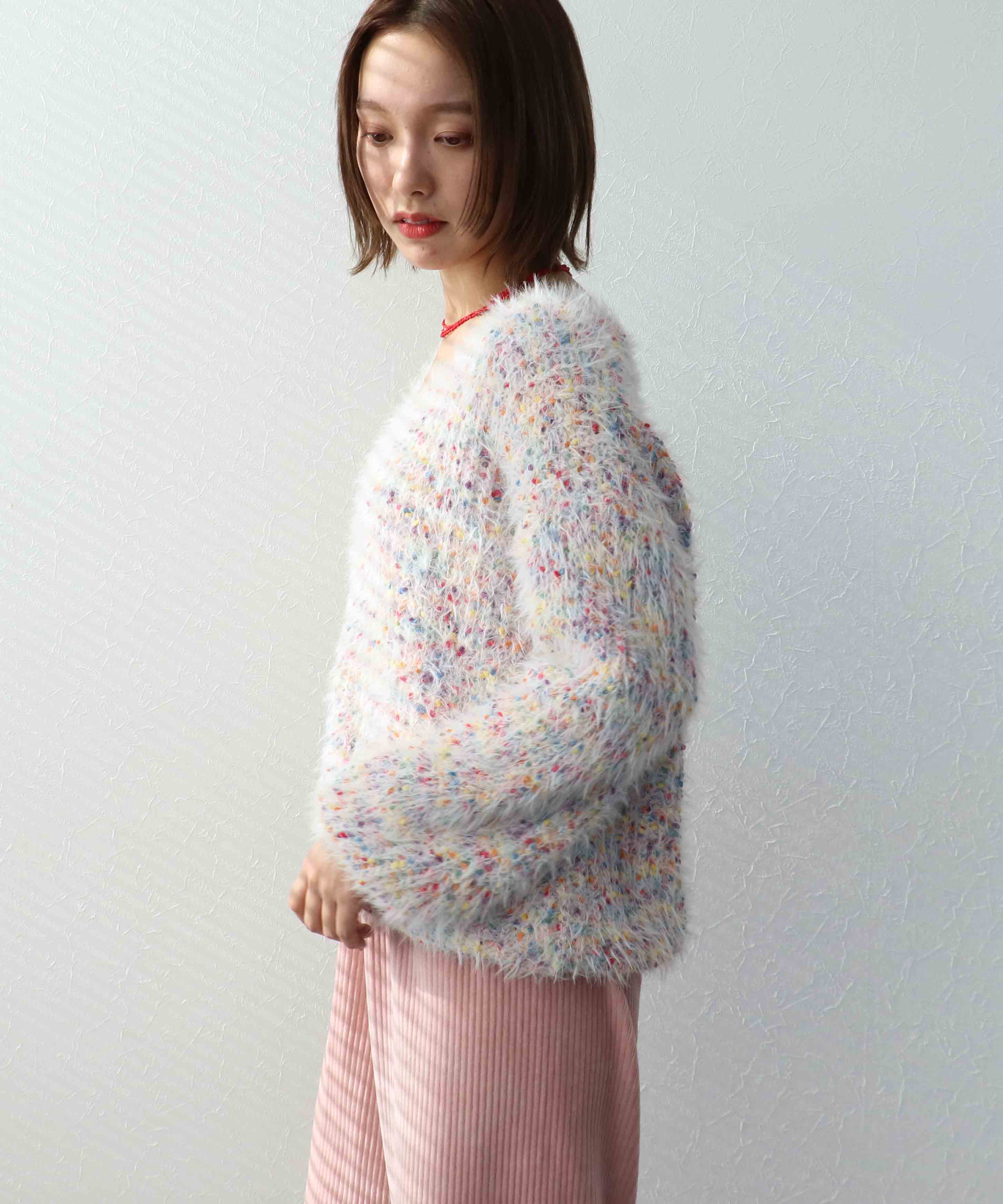 ポコポコMIXヤーンニットプルオーバー