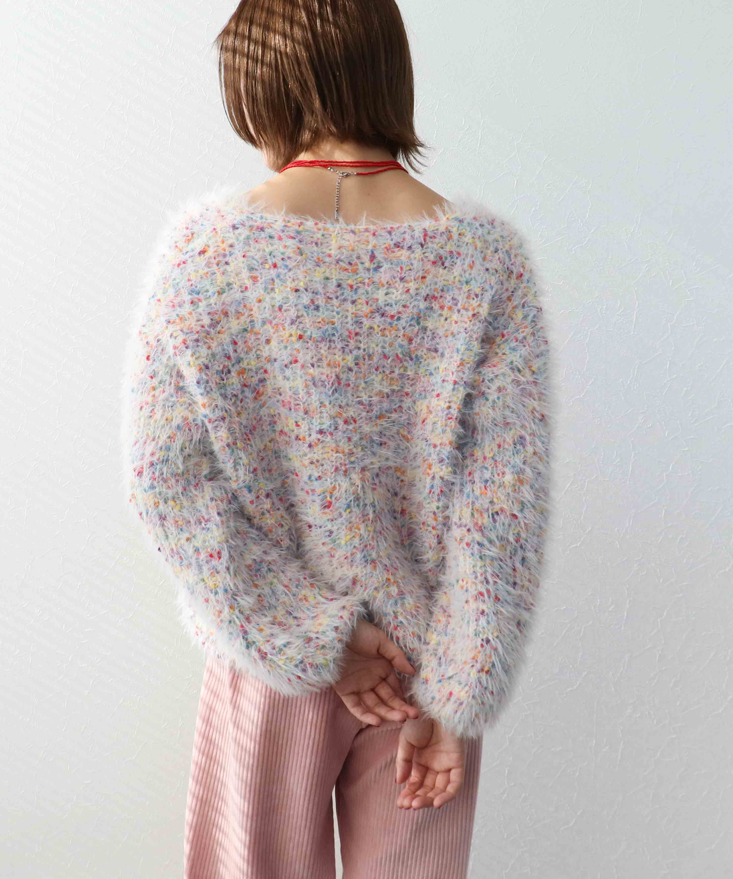 ポコポコMIXヤーンニットプルオーバー