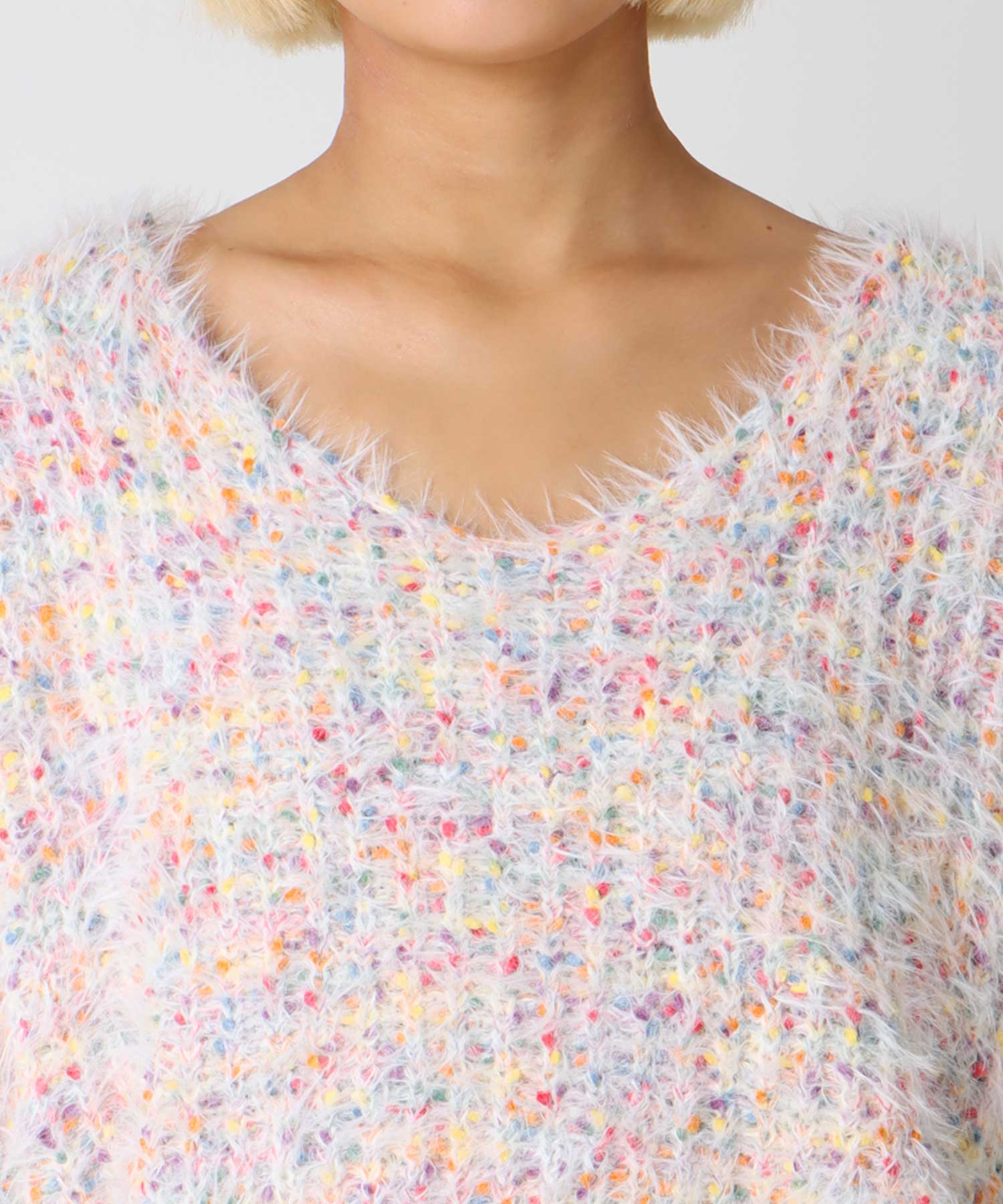 ポコポコMIXヤーンニットプルオーバー