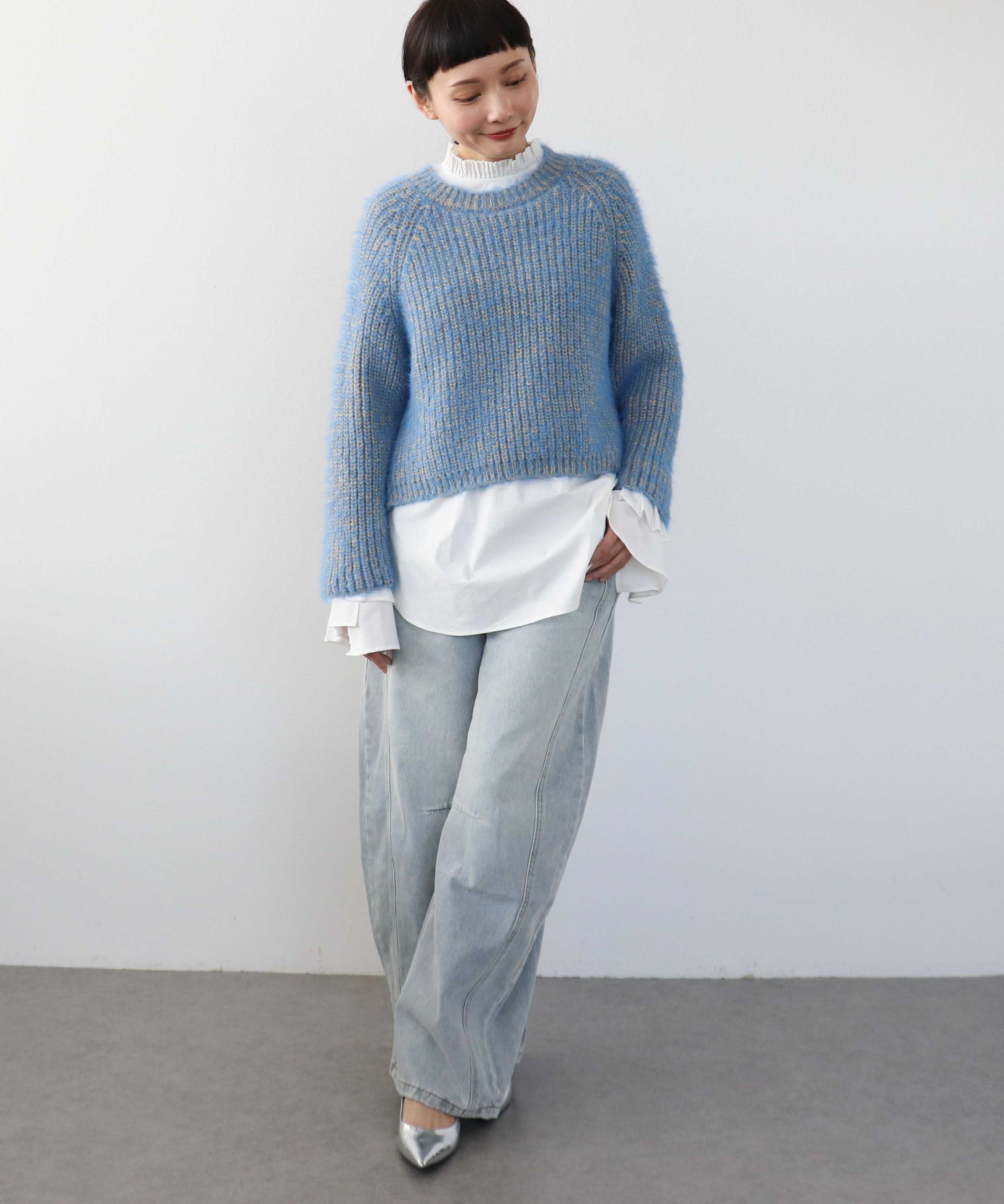 バックスリットシャギープルオーバー