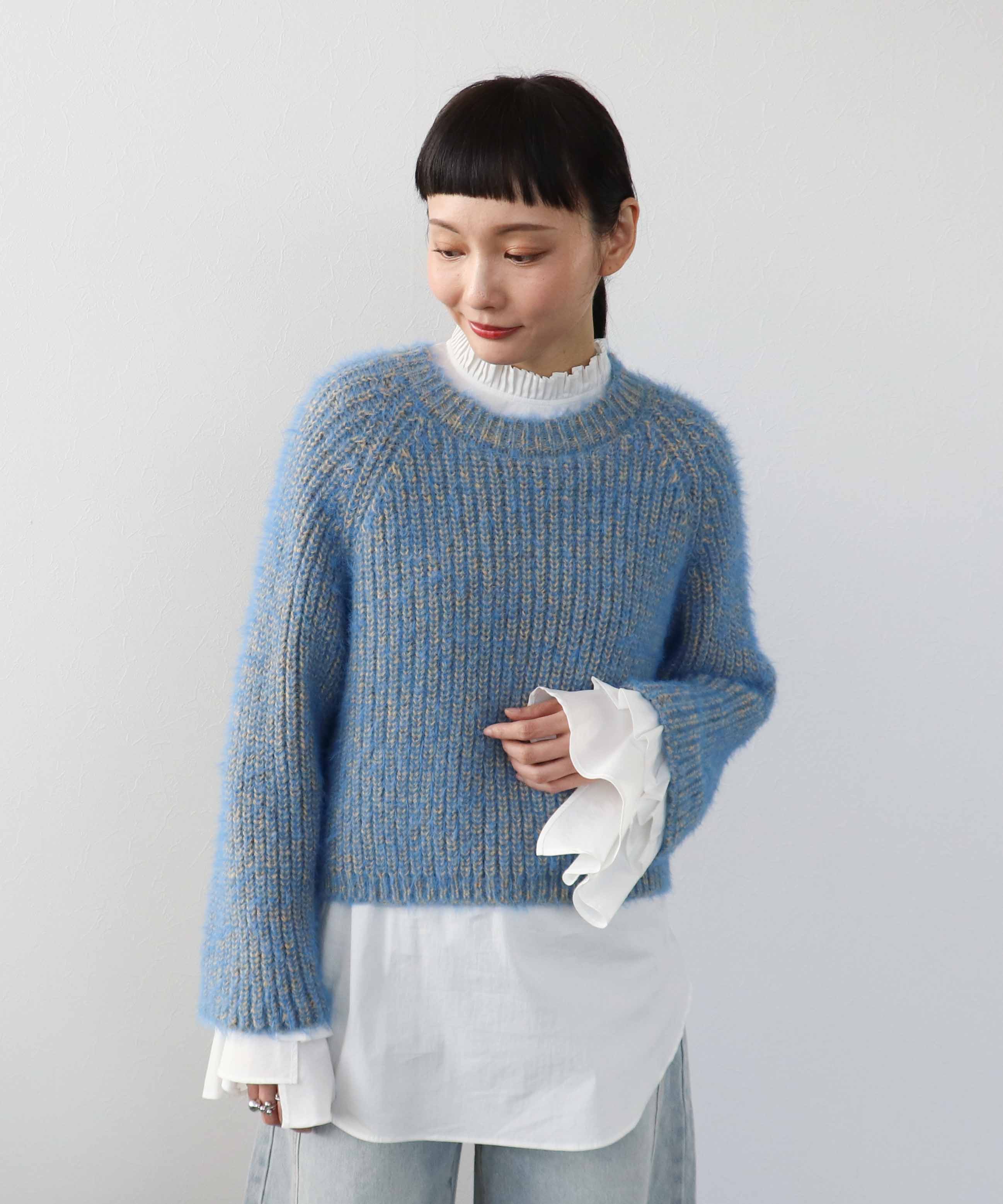 バックスリットシャギープルオーバー