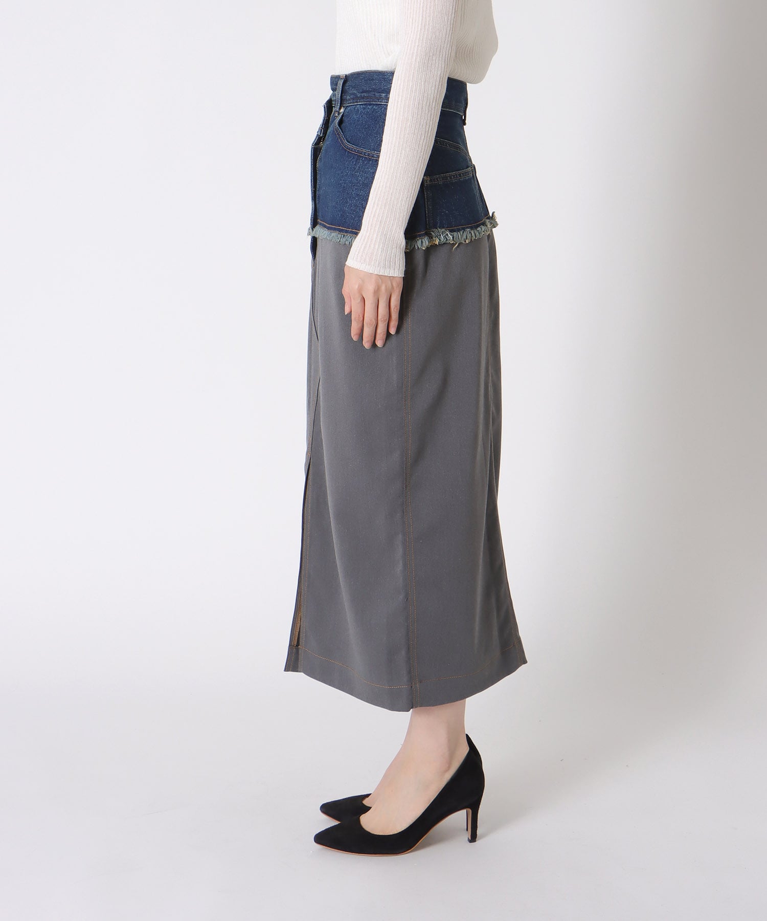 ＜一部店舗・WEB限定＞デニムドッキングスカート