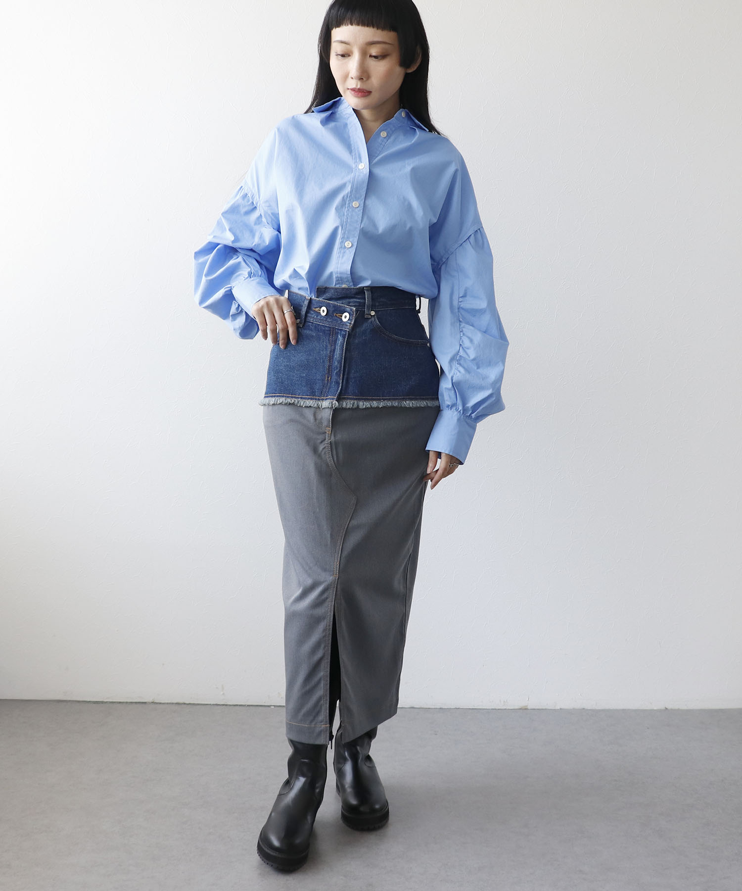 ＜一部店舗・WEB限定＞デニムドッキングスカート