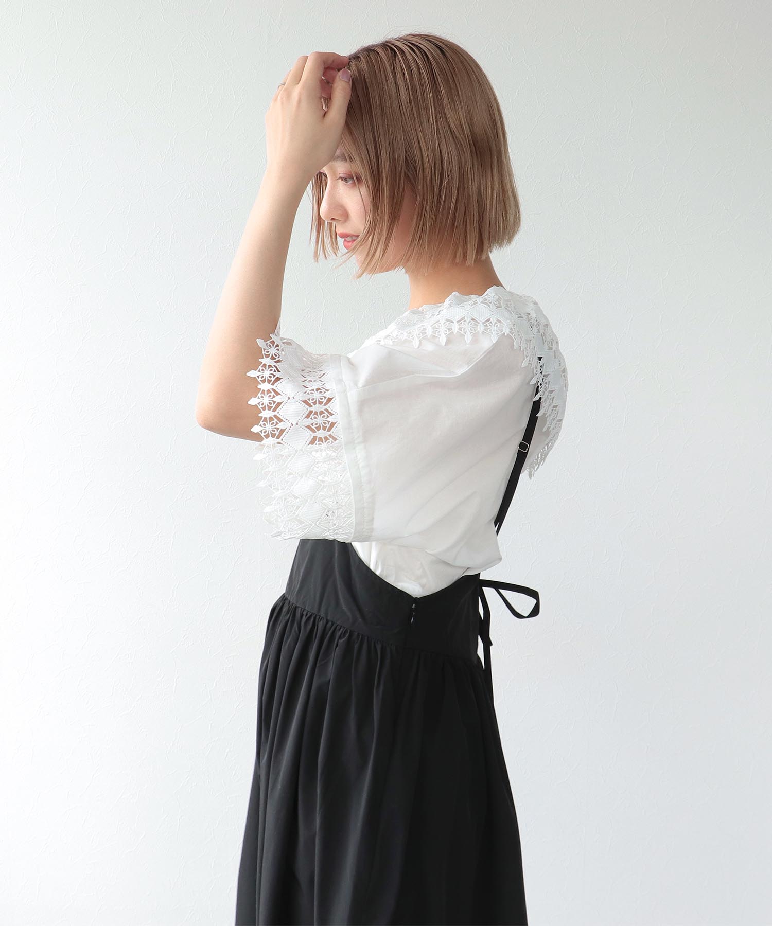 《WEB先行発売》ハイウエストサスペンダーメモリースカート