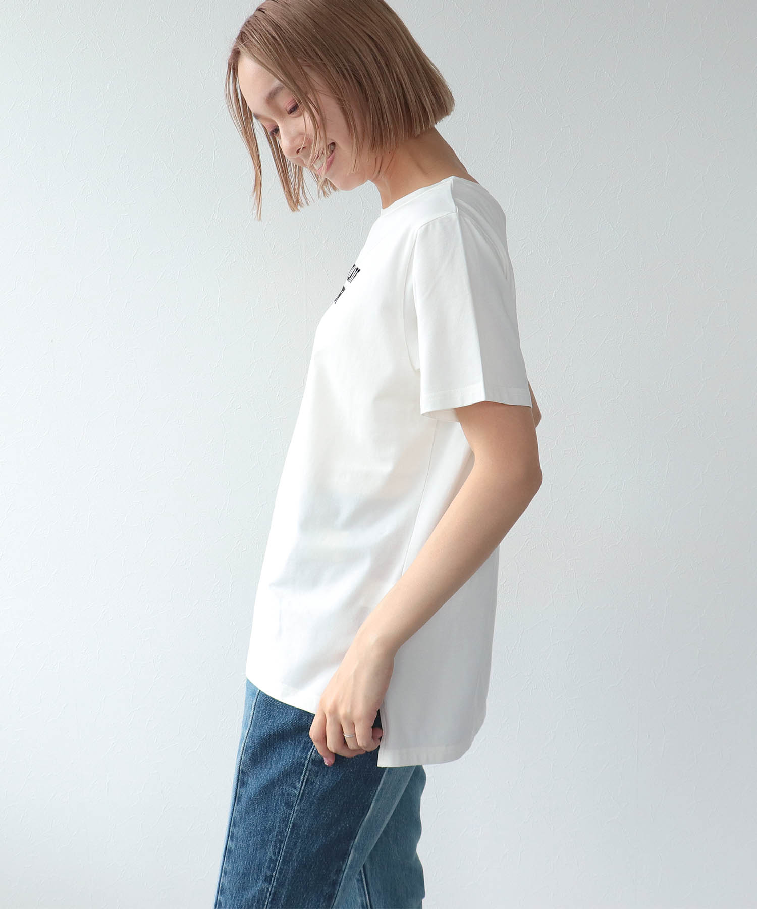 フロッキーロゴプリントTシャツ