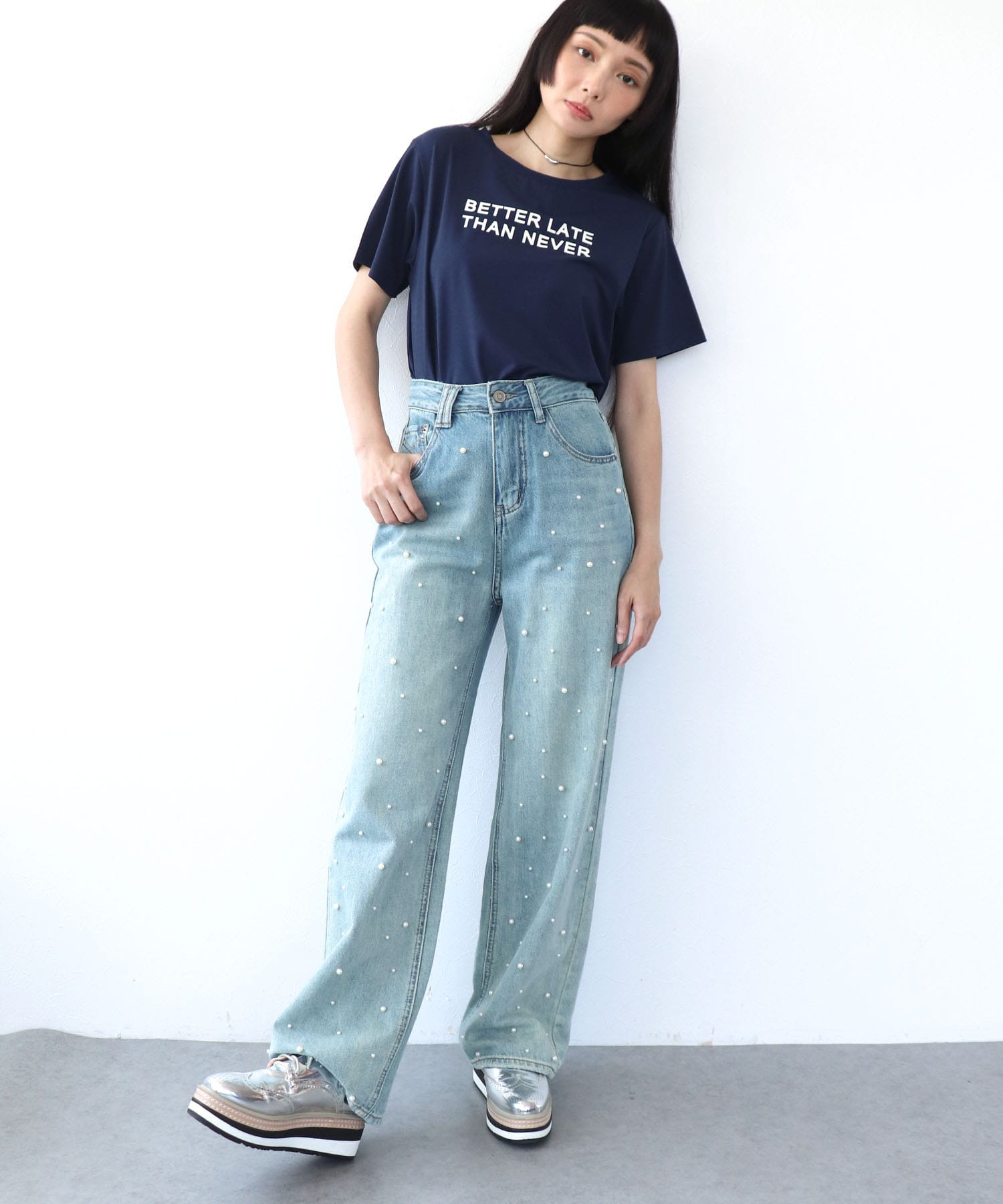フロッキーロゴプリントTシャツ