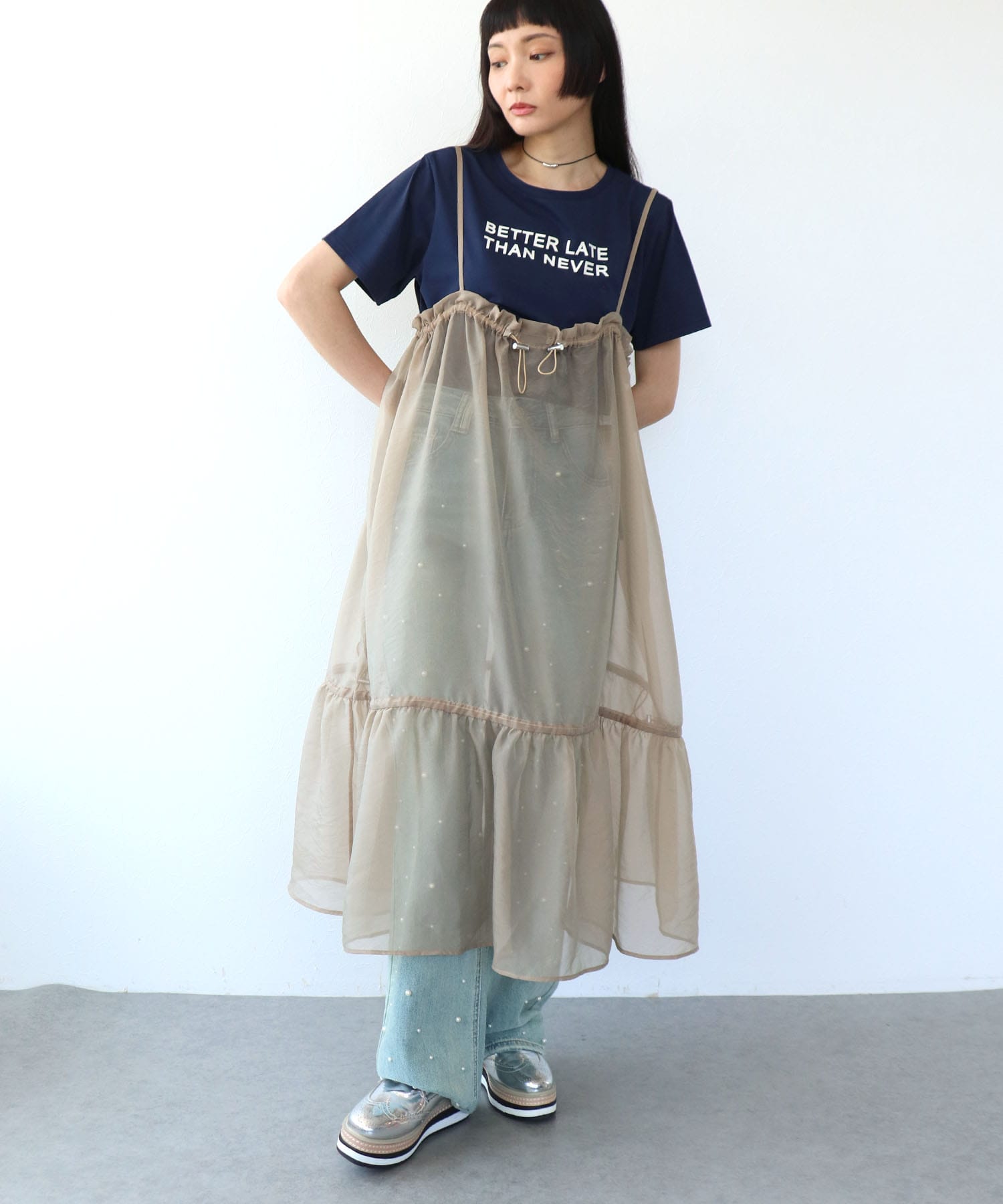フロッキーロゴプリントTシャツ