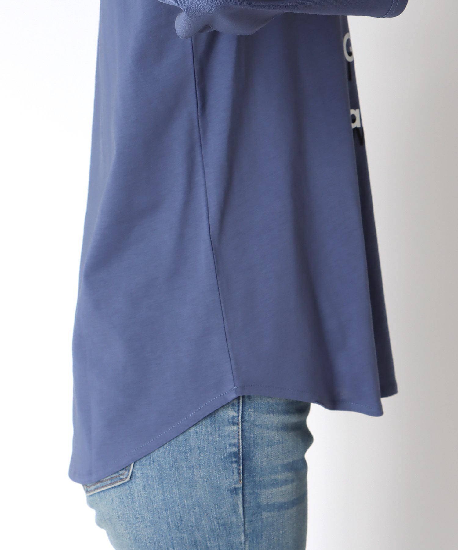 シルバー箔プリント7分袖ラグランTシャツ