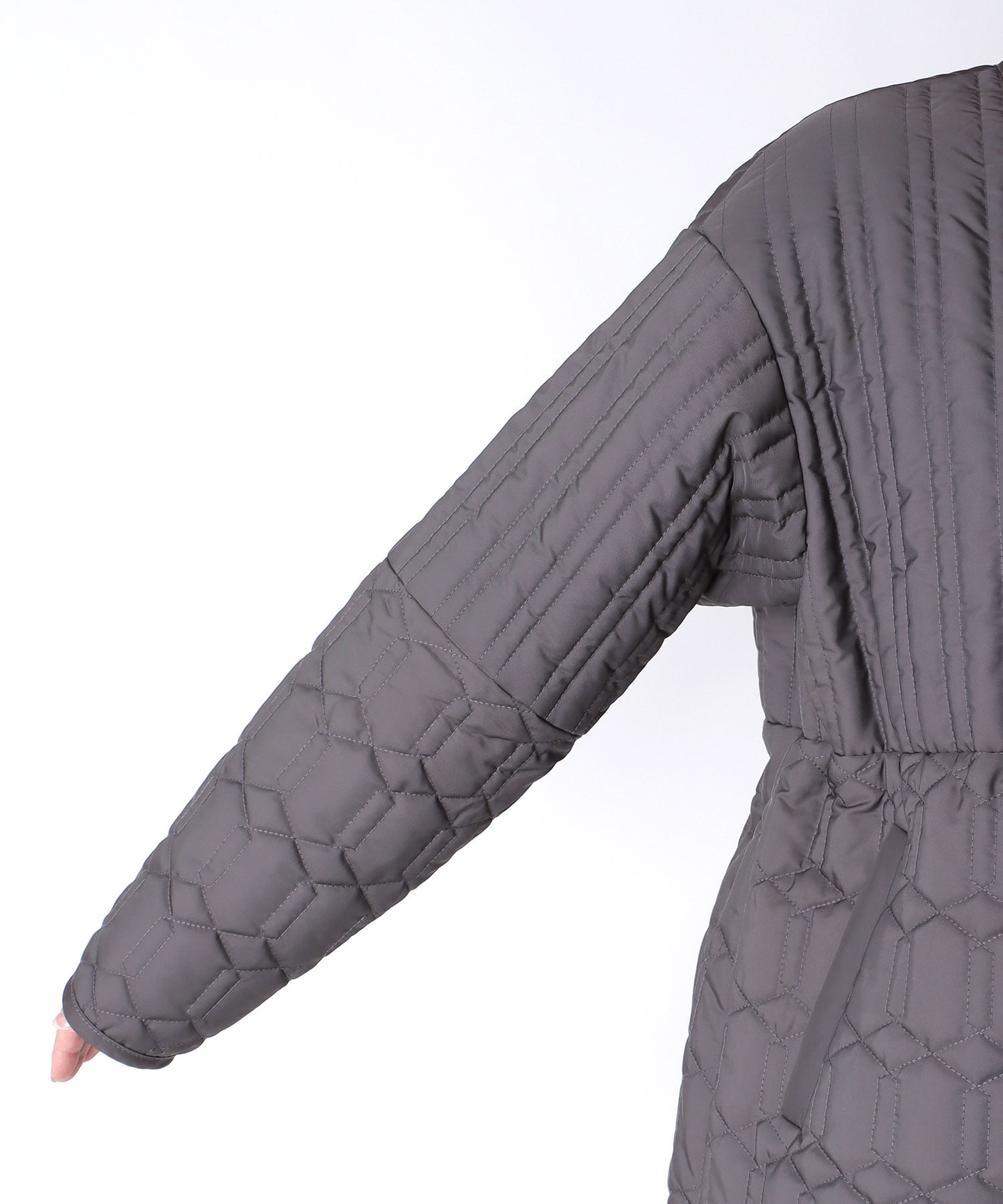 パターンMIXキルティングロングコート