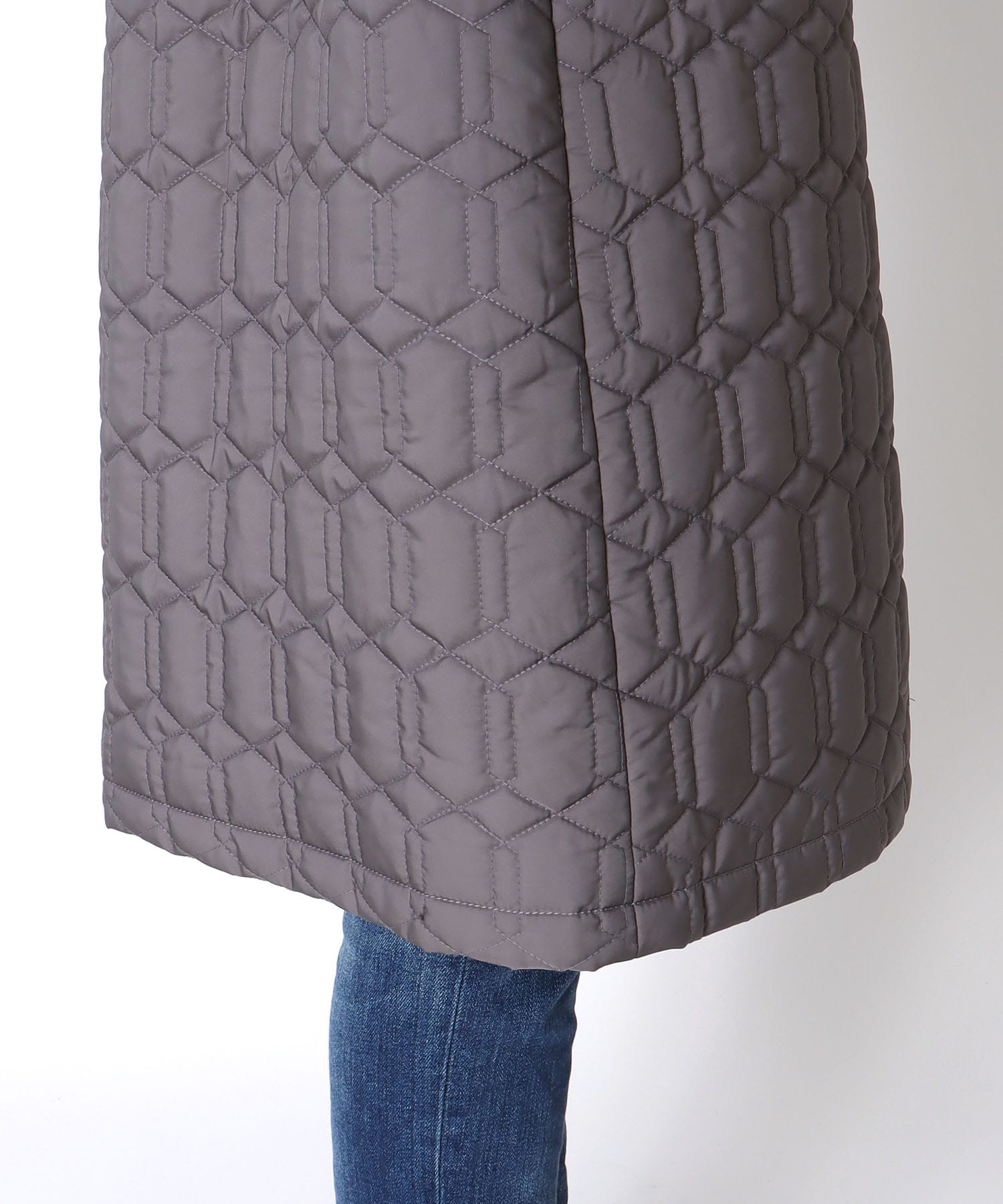 パターンMIXキルティングロングコート