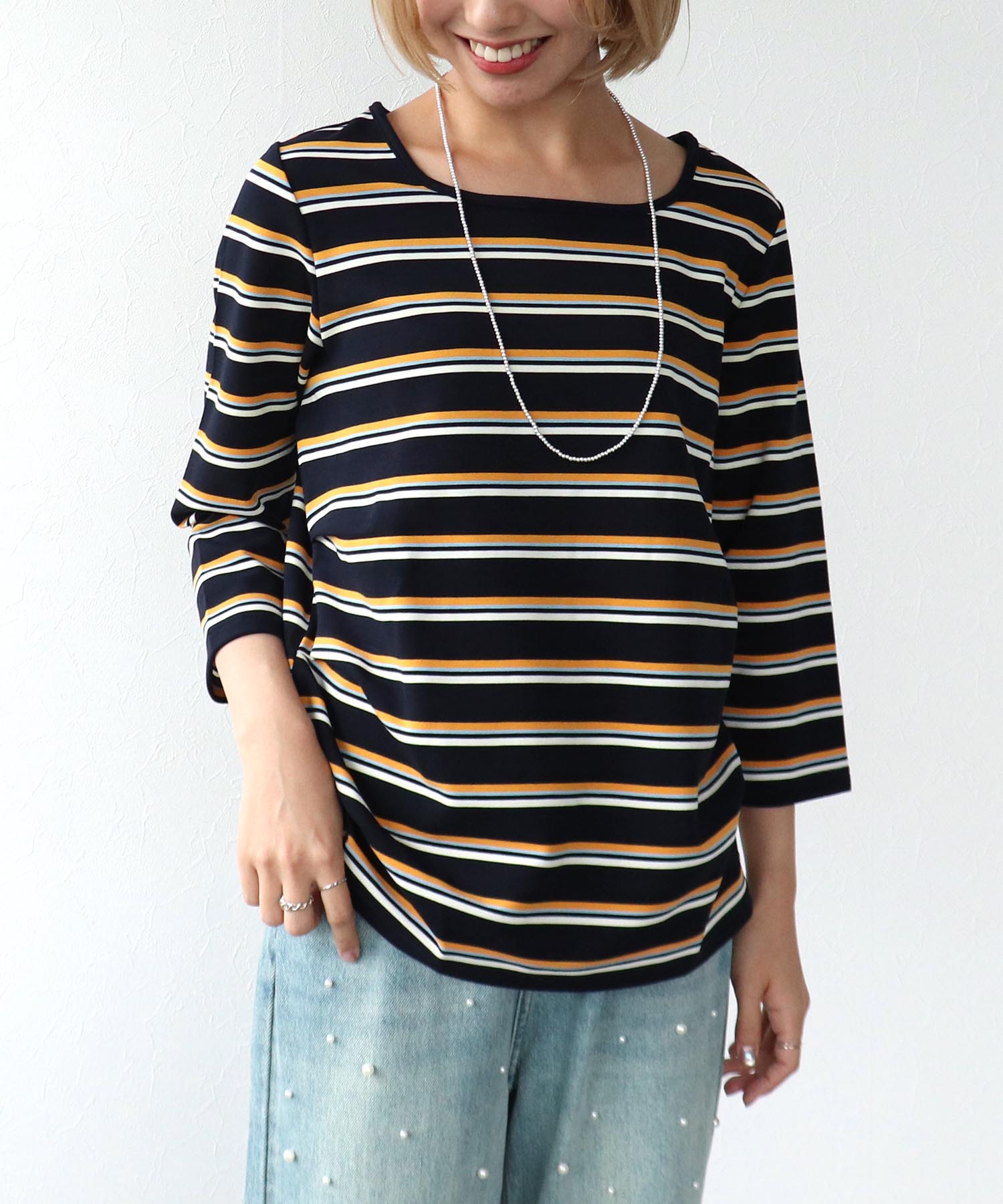 スクエアネックデザインプルオーバー