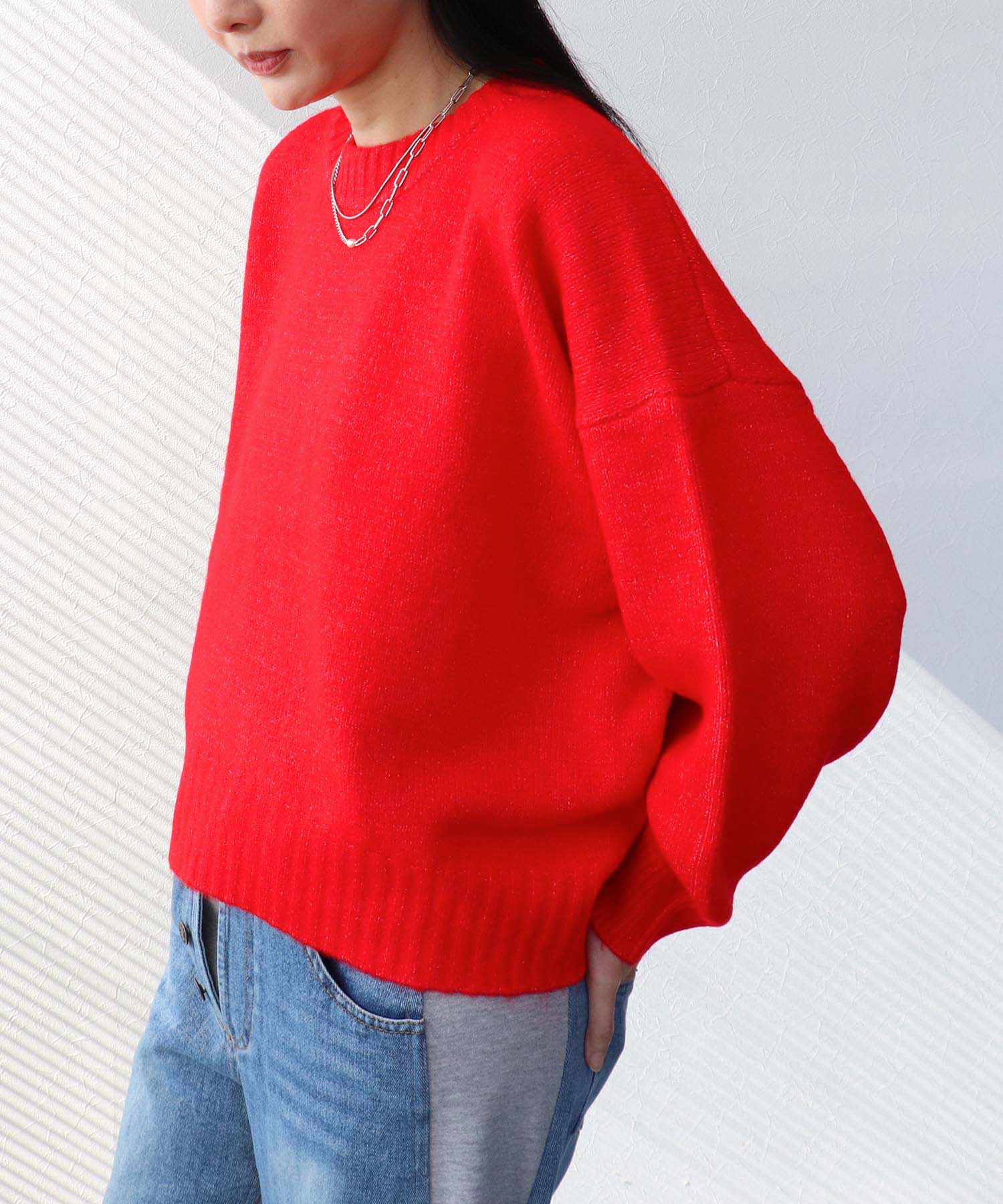 クルーネックショートプルオーバー