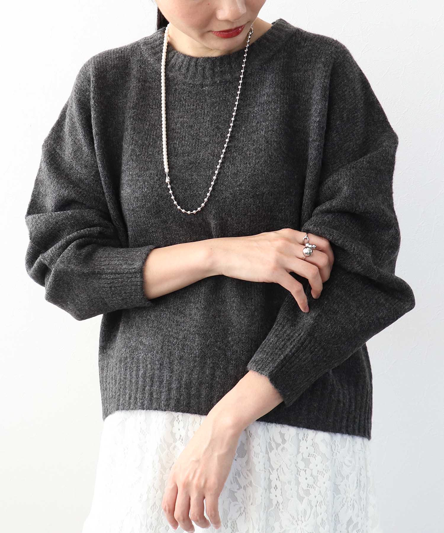 クルーネックショートプルオーバー