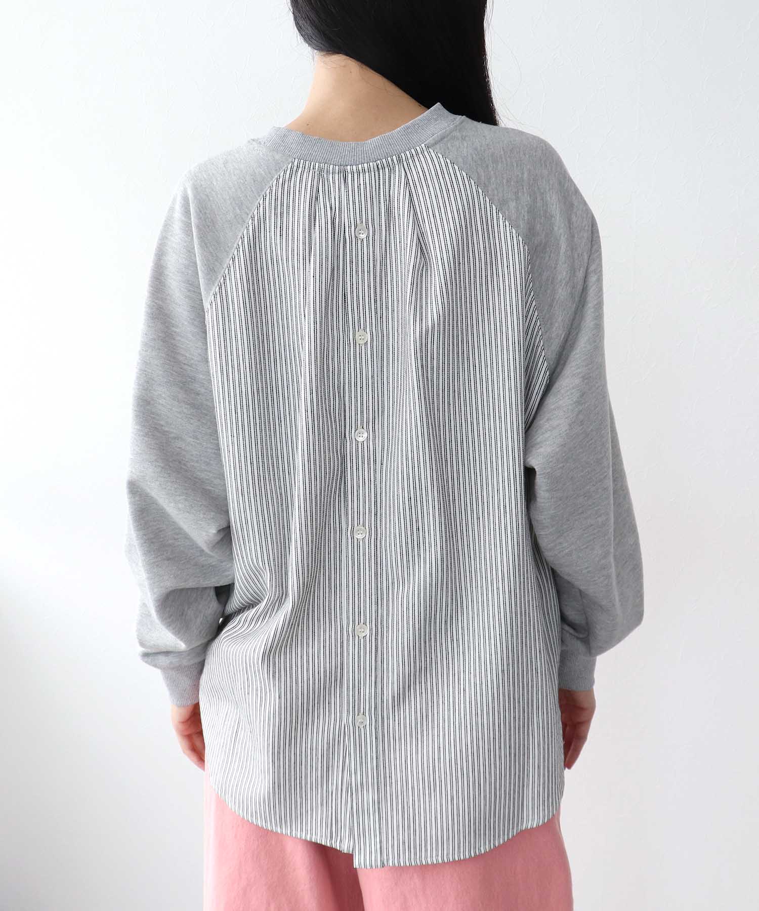 《WEB先行発売》シャツリメイク風カレッジロゴプルオーバー