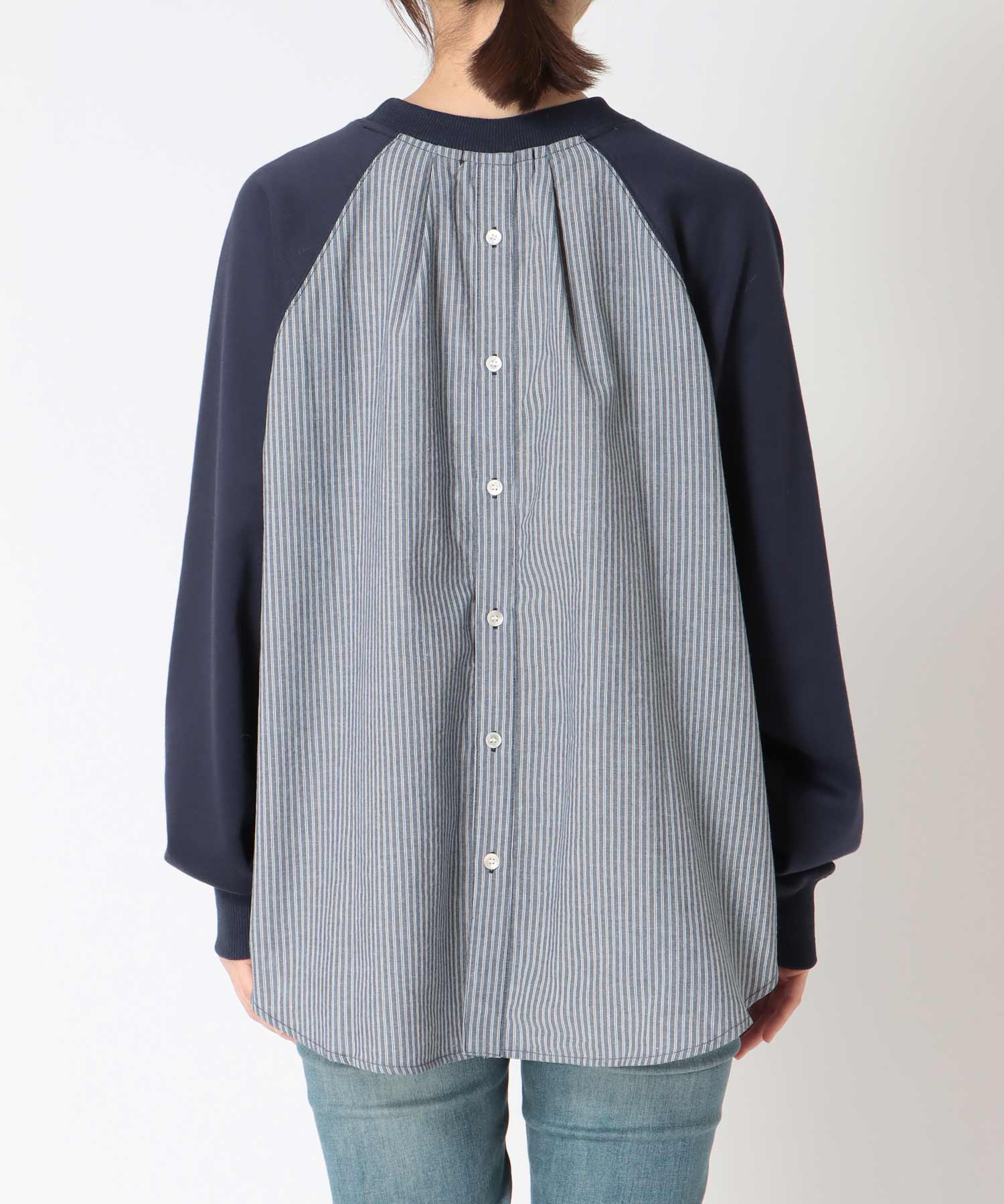 《WEB先行発売》シャツリメイク風カレッジロゴプルオーバー