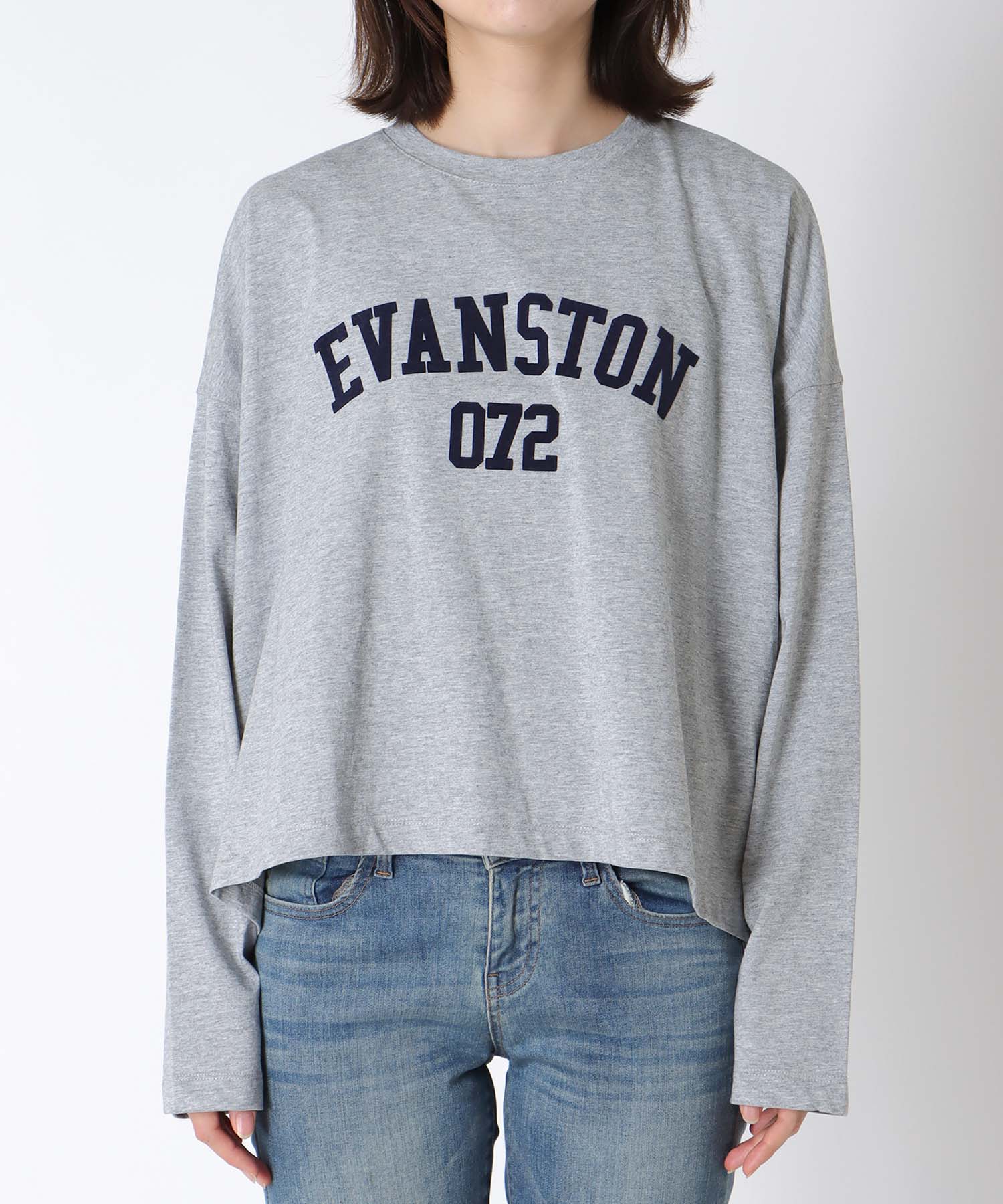 ワイドシルエットクルーロゴTシャツ