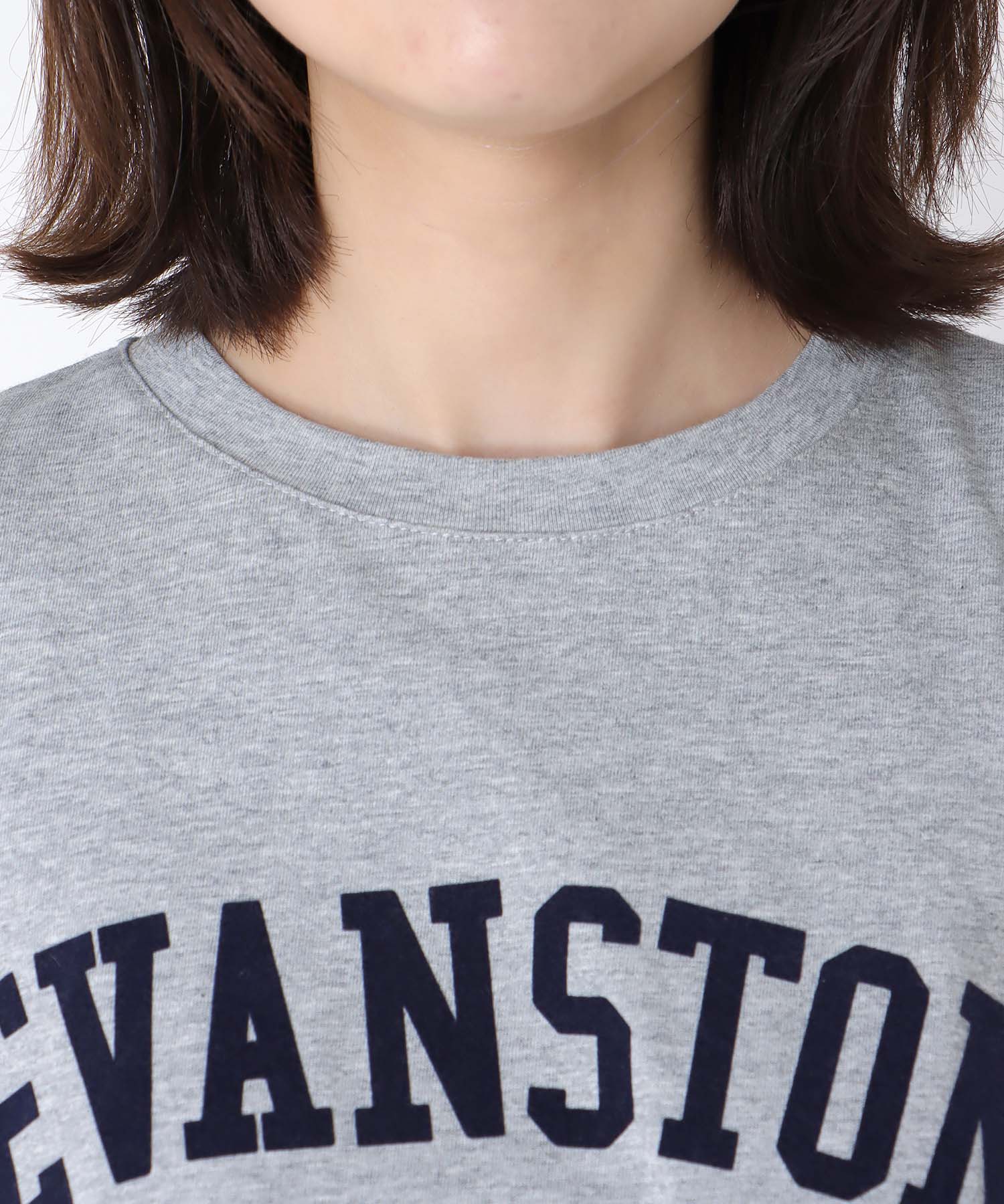 ワイドシルエットクルーロゴTシャツ