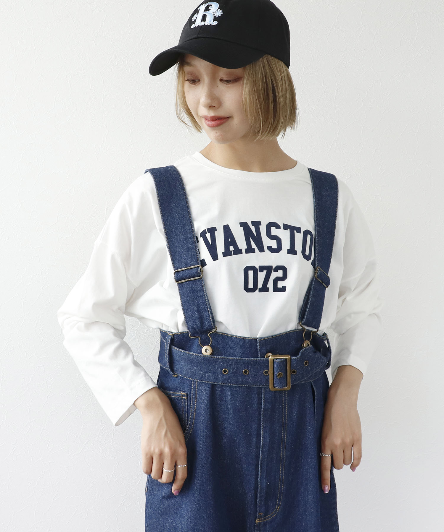 ワイドシルエットクルーロゴTシャツ