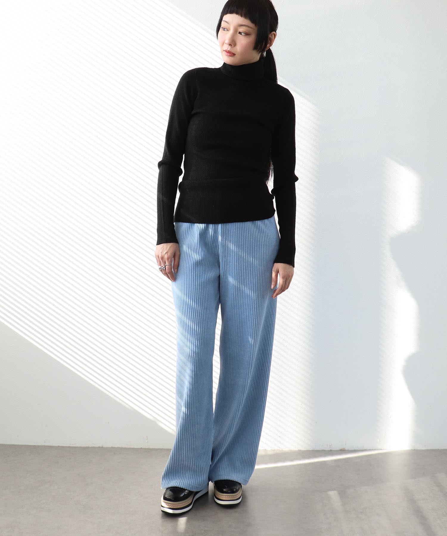 カラーリブタートルネックプルオーバーⅡ