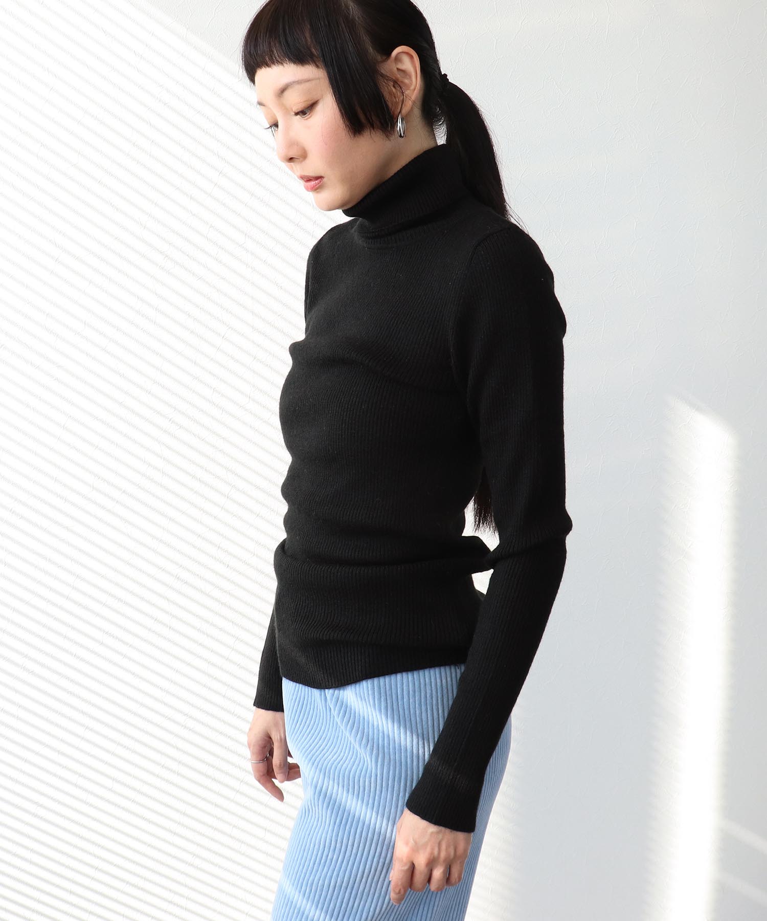 カラーリブタートルネックプルオーバーⅡ