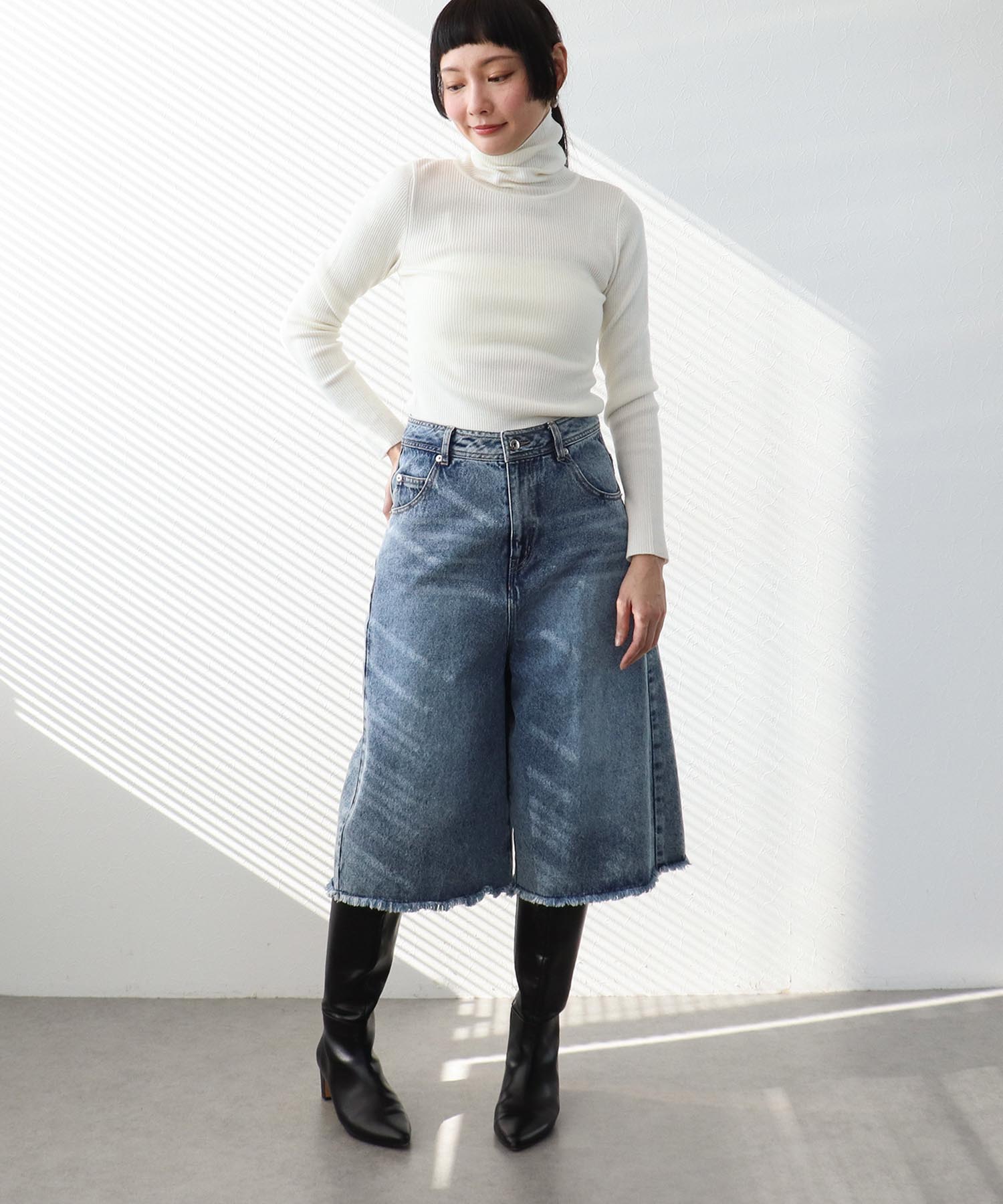 カラーリブタートルネックプルオーバーⅡ