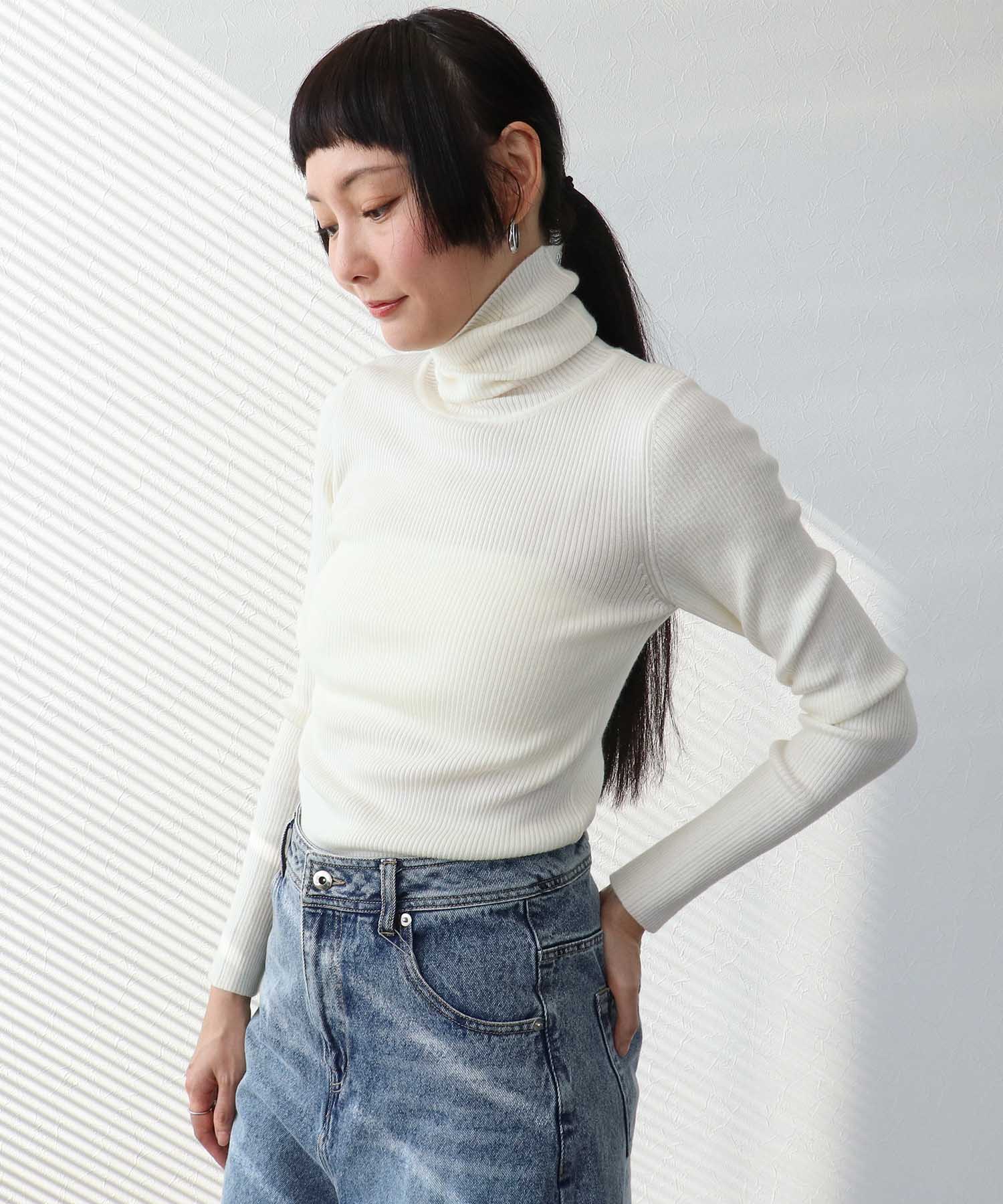 カラーリブタートルネックプルオーバーⅡ