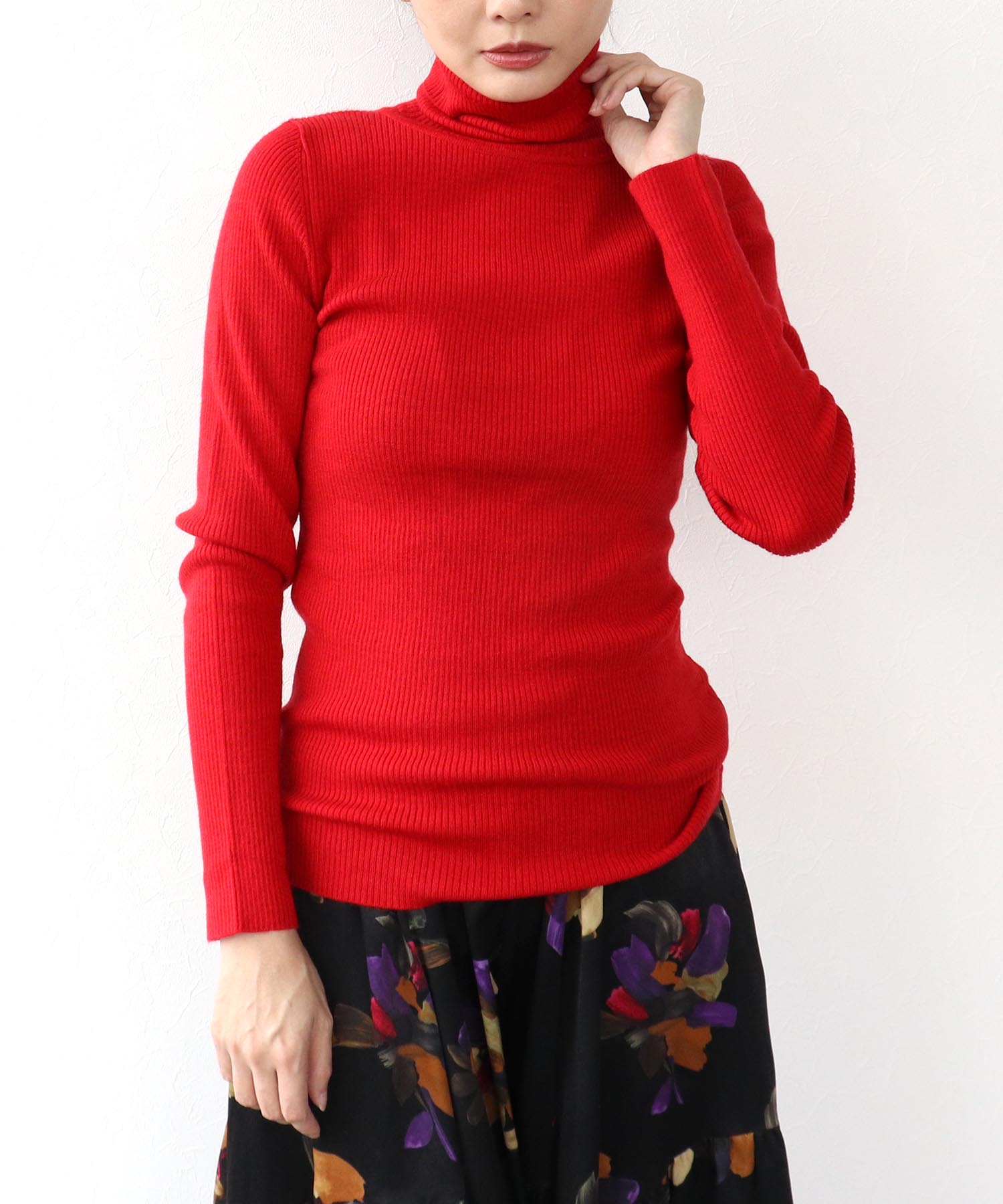 カラーリブタートルネックプルオーバーⅡ