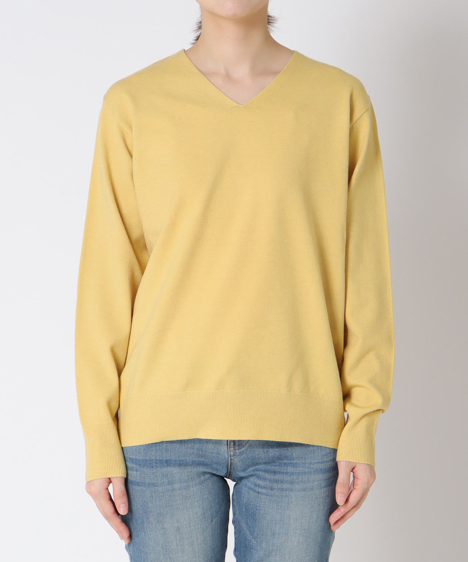 発熱加工ウォッシャブルVネックプルオーバー