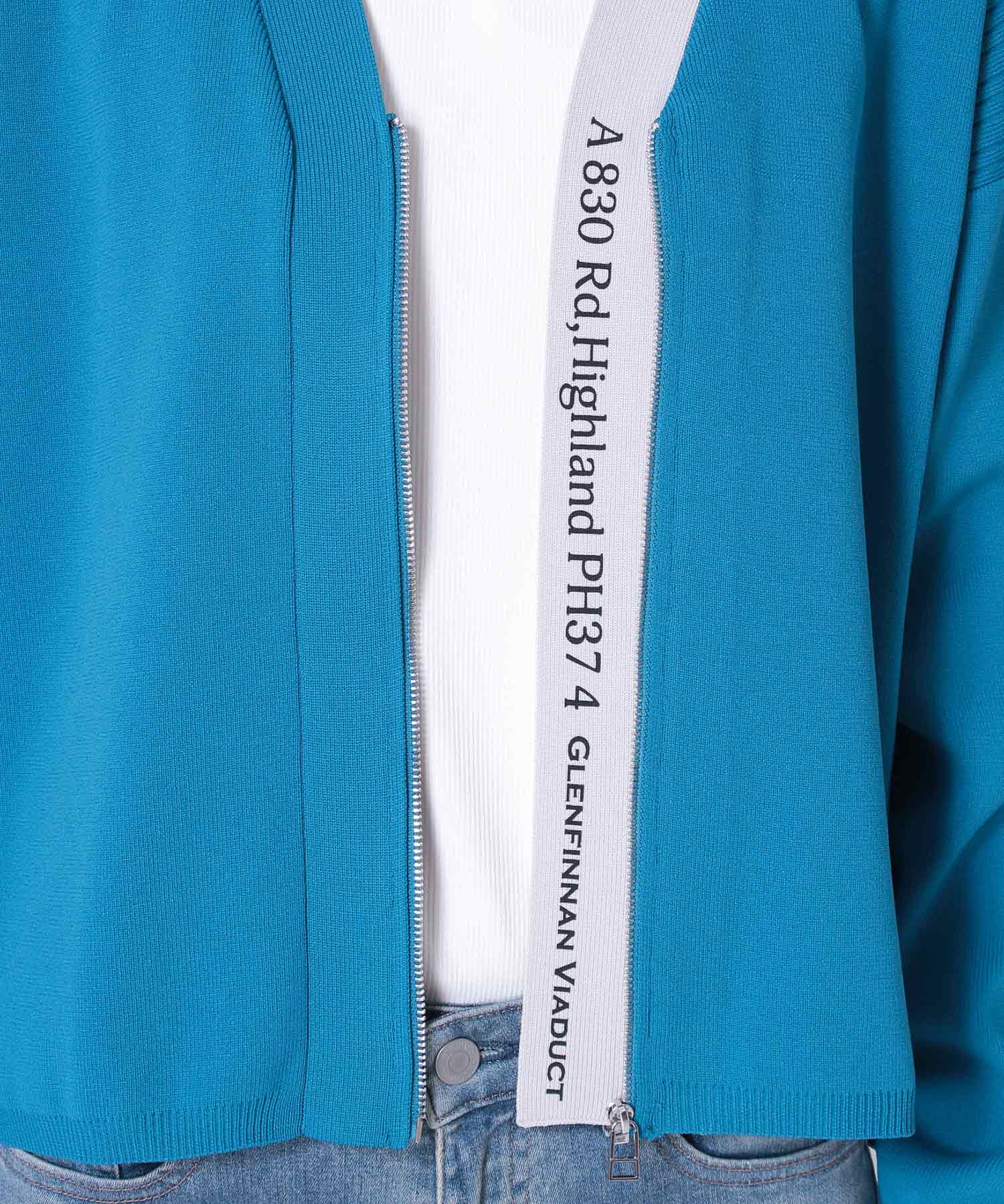 超軽量編柄ロゴZIPブルゾン